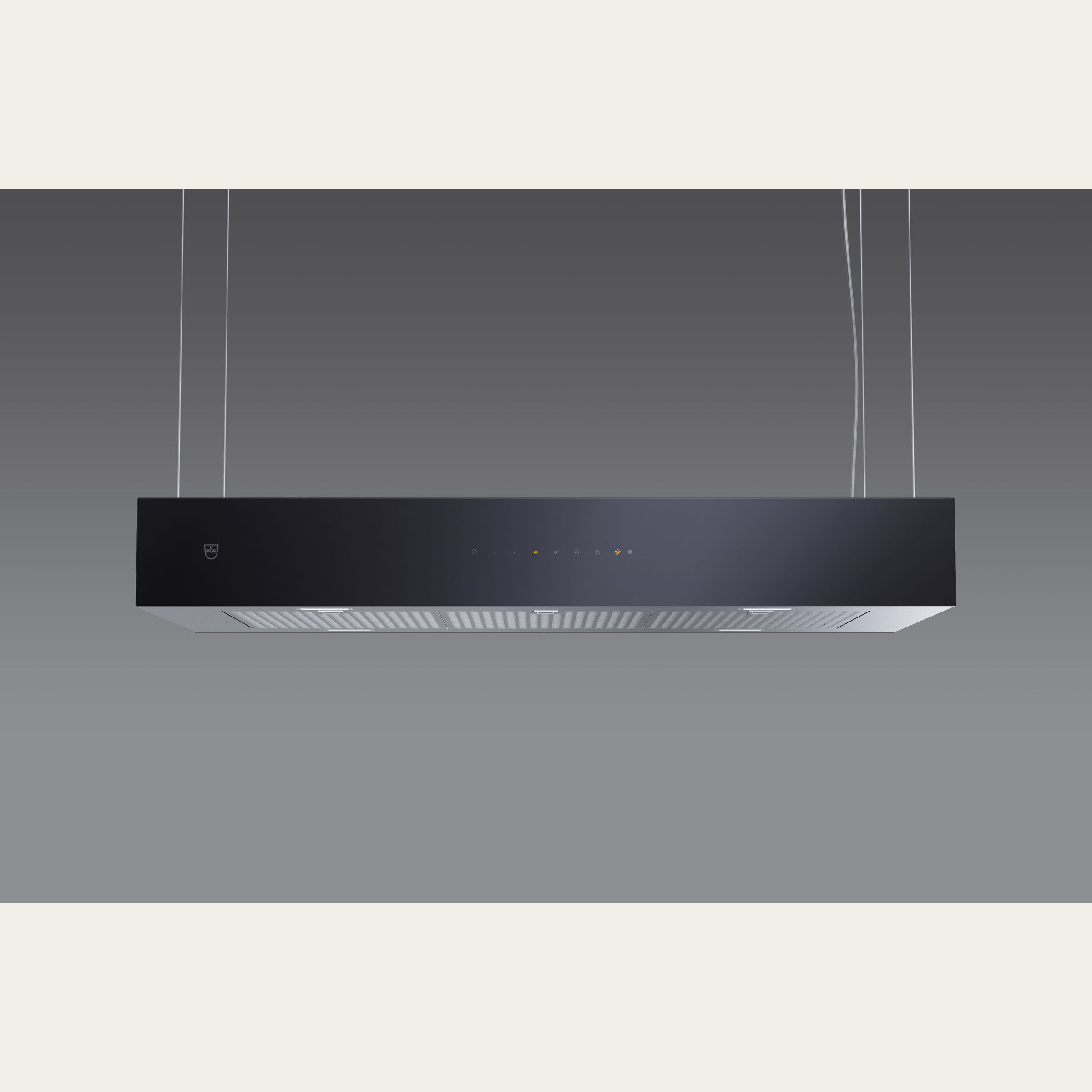 V-ZUG Range hood DIAS10, Standard width: 100 cm, Black glass, Energy efficiency rating: D, Recirculation air, TouchControl