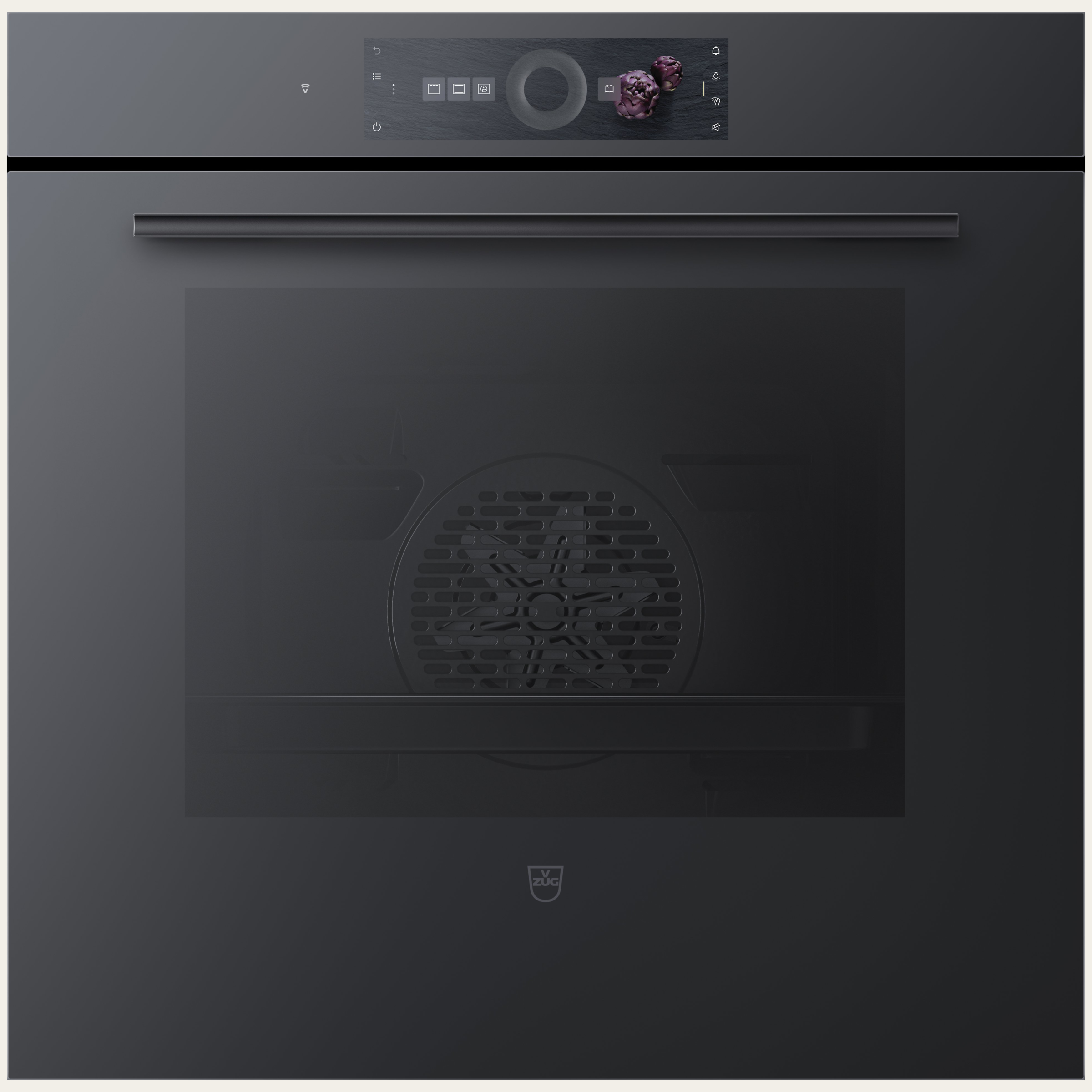 V-ZUG Backofen Combair V4000 60, Breitennorm: 60 cm,Höhennorm: 60 cm, Spiegelglas Schwarz, Touchscreen mit CircleSlider, V-ZUG-Home, TopClean