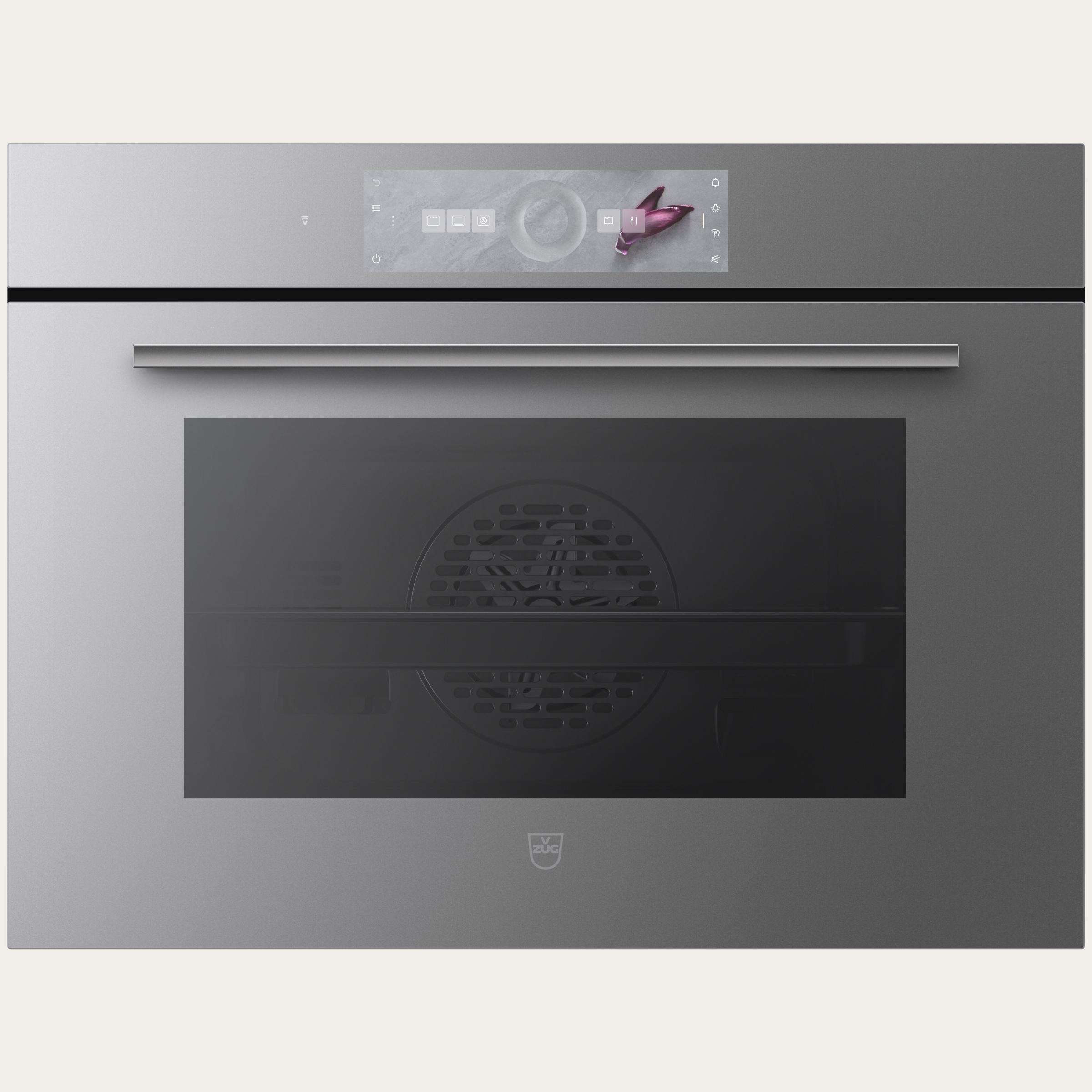 V-ZUG Forno Combair V6000 45P, Standard di larghezza: 60 cm, Norma per l'altezza: 45 cm, Vetro a specchioPlatinum, Touchscreen con CircleSlider, V-ZUG-Home, Autopulizia pirolitica