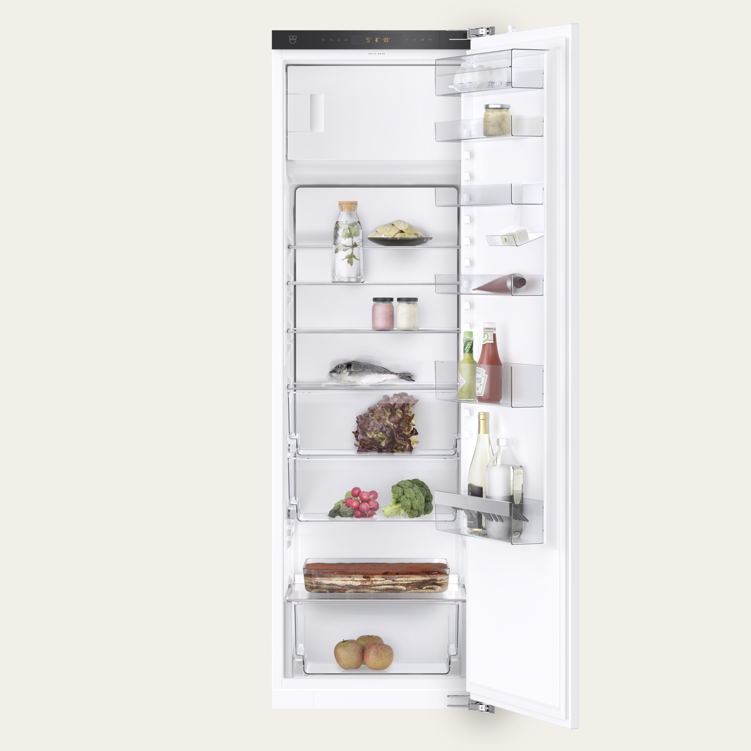 V-ZUG Refrigerator/freezer Cooler V2000 178GI, Standard width: 60 cm, Standard height: 177.8 cm, Fully integratable, Door hinge: Right, Energy efficiency class: D, TouchControl