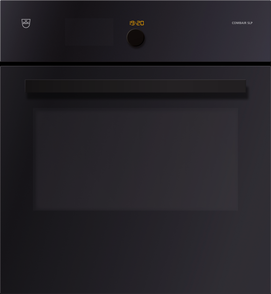V-ZUG Oven Combair SLP 60, Standard width: 60 cm, Standard height: 60 cm, Black glass, Handle: Nero design handle, TouchControl and adjusting knob, Pyrolytic self-cleaning