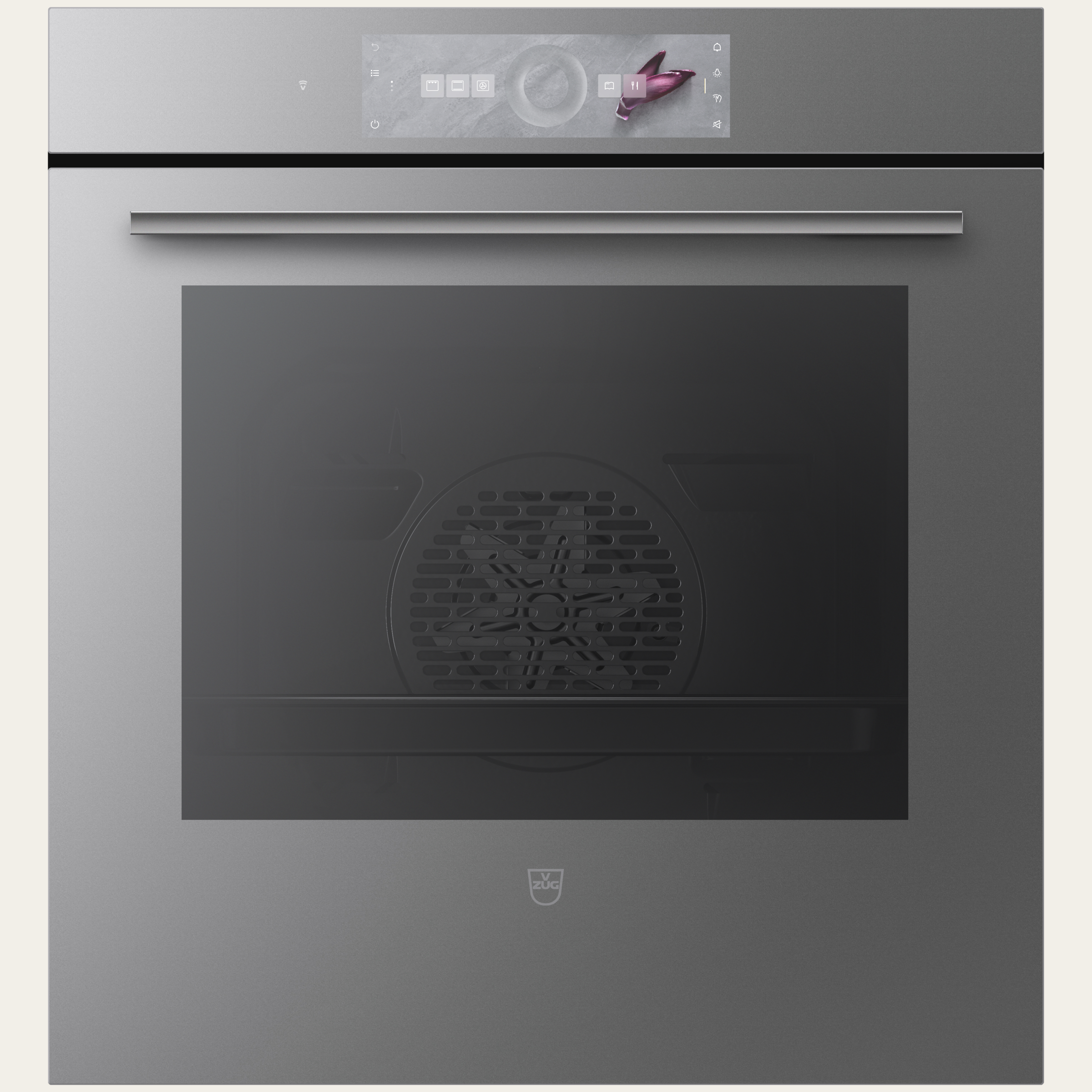 V-ZUG Backofen Combair V6000 60PC, Breitennorm: 55 cm, Höhennorm: 60 cm, Spiegelglas Platinum, Touchscreen mit CircleSlider, V-ZUG-Home, Pyrolytische Selbstreinigung