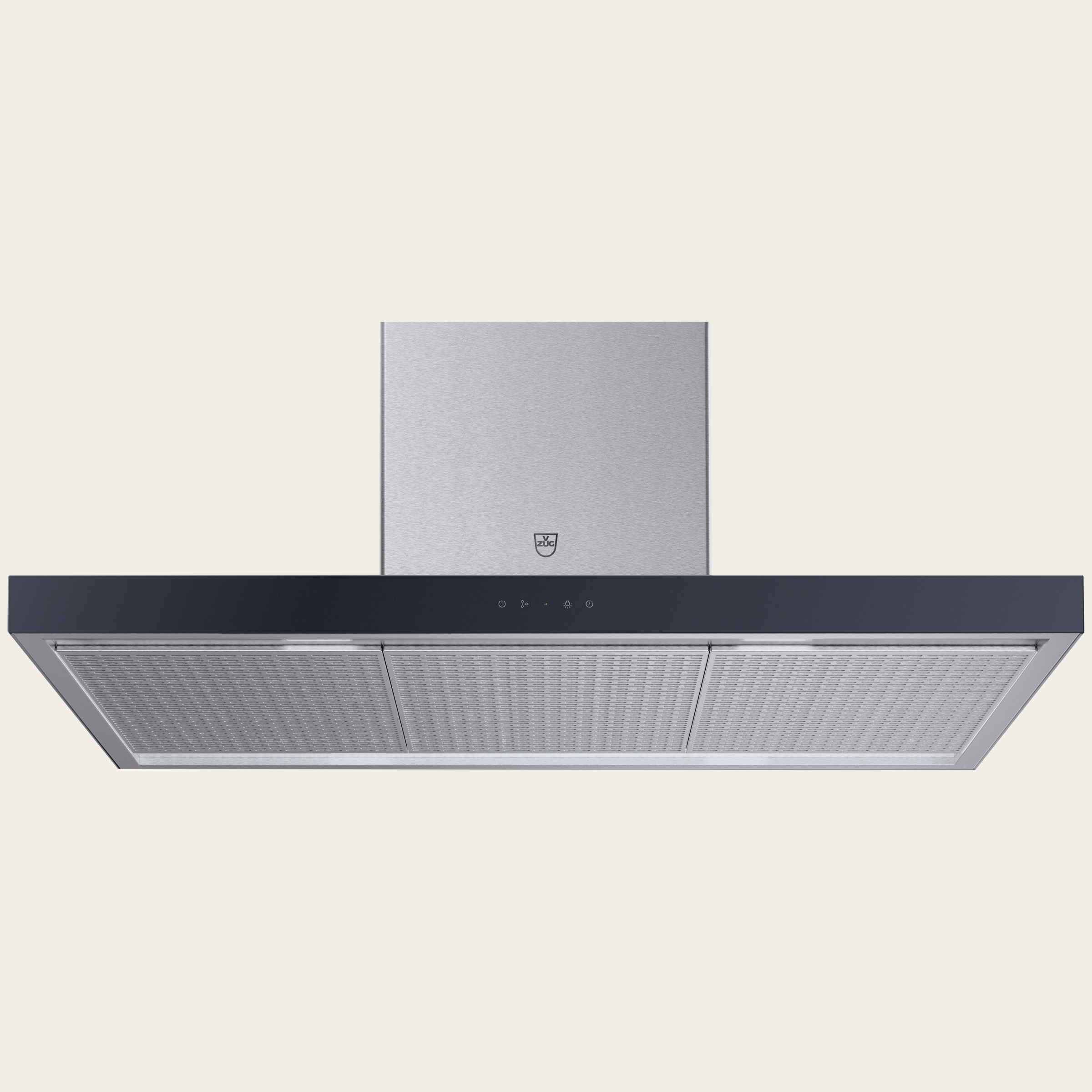 V-ZUG Range hood AiroClearIsland V6000, Standard width: 120 cm, Black glass, OptiLink, Energy efficiency rating: A+, Recirculation air, TouchControl
