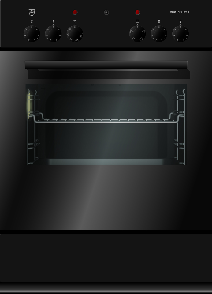 V-ZUG Herd De Luxe S4, Breite 55 cm, Design Nero, Designgriff Nero, 230V, Geräteschublade, für 4 Kochzonen