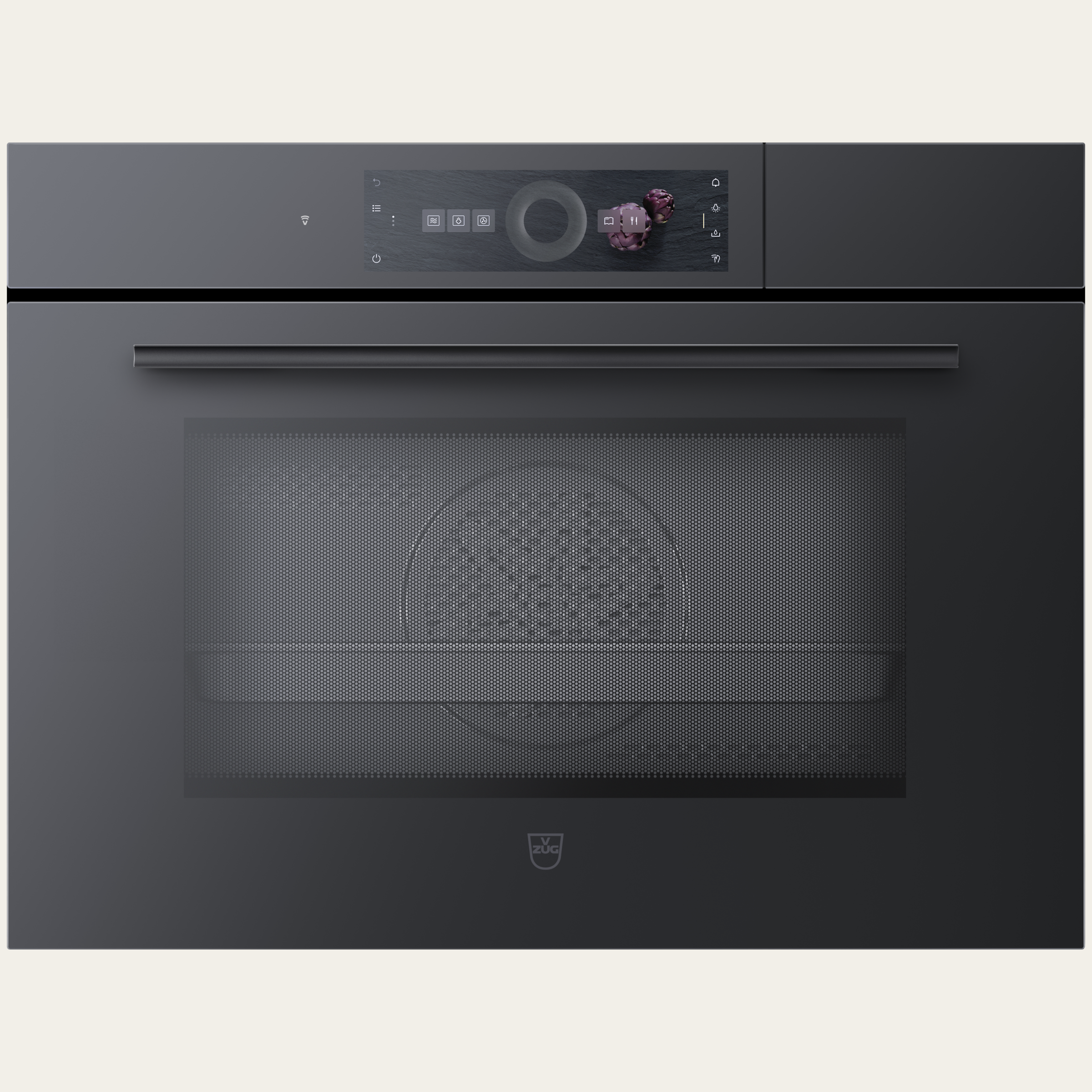 V-ZUG Steam cooker CombiSteamer V6000 45M PowerSteam, Standard width: 60 cm, Standard height: 45 cm, Black mirror glass, Touchscreen with CircleSlider, V-ZUG-Home, Microwave