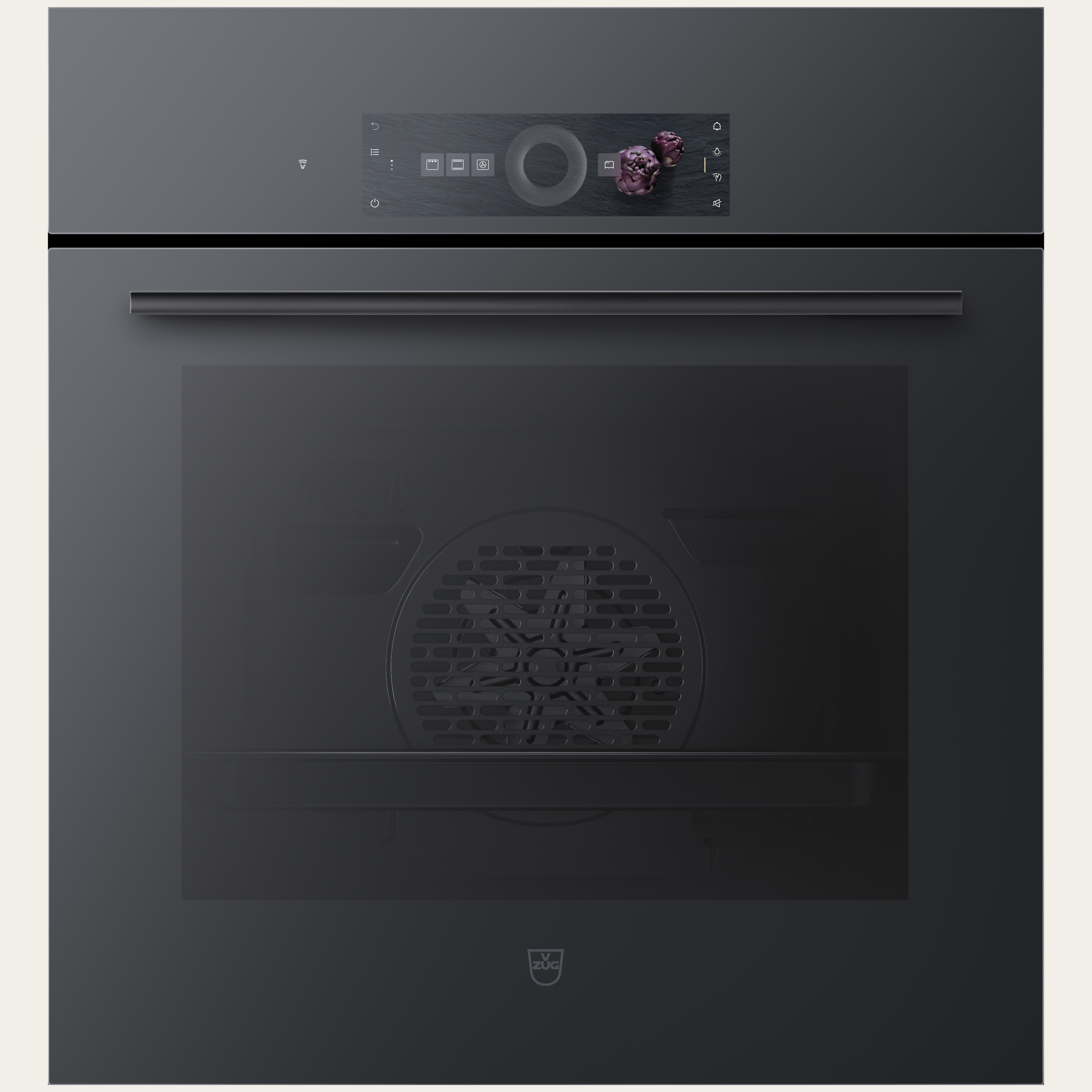 V-ZUG Backofen Combair V2000 6UC, Breitennorm: 55 cm, Höhennorm: 60 cm, Spiegelglas Schwarz, Einbau in Unterschrank, Touchscreen mit CircleSlider, V-ZUG-Home, TopClean