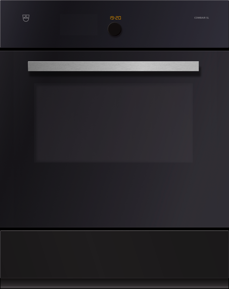 V-ZUG Combair SL oven, width 60 cm, mirror glass design, chrome design handle, 230 or 400V, heated system drawer