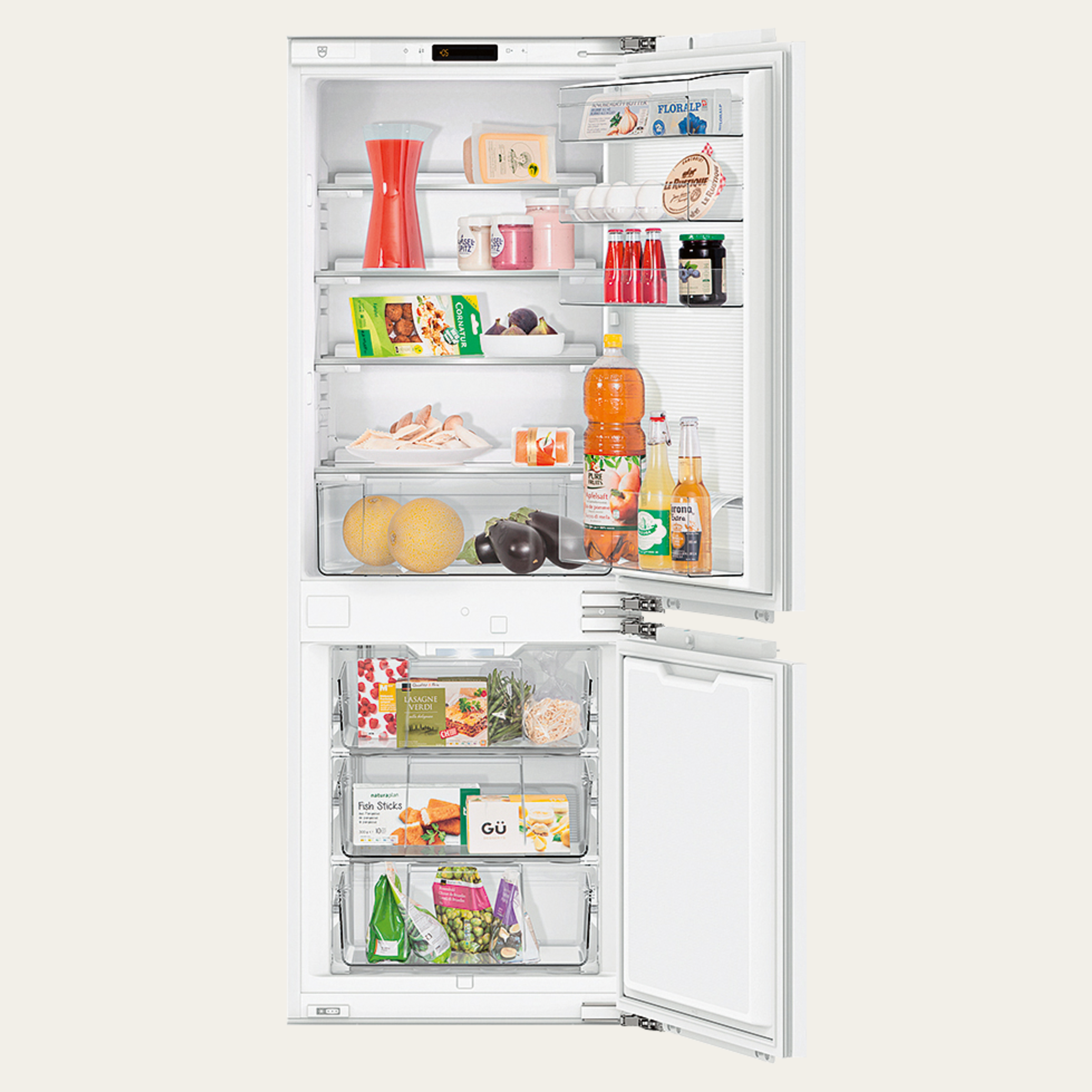V-ZUG Réfrigérateur/congélateur Futura eco, Norme largeur: 55 cm, Norme de hauteur: 152.4 cm, Blanc, Charnière: gauche, Classe d’efficacité énergétique: E, TouchControl