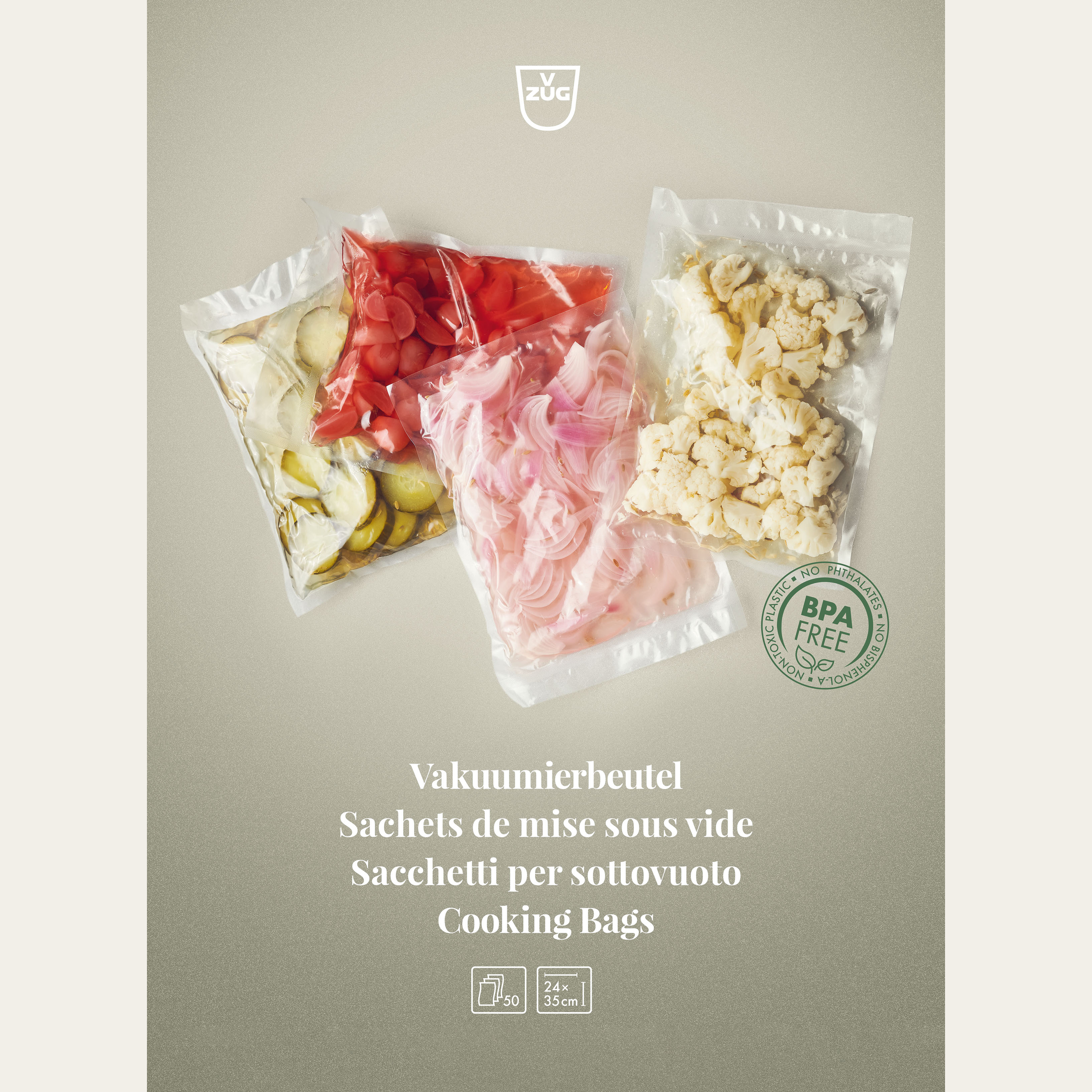 Sachet hermétique sous vide Set de sachets hermétiques 240 x 350 mm, 50 pces