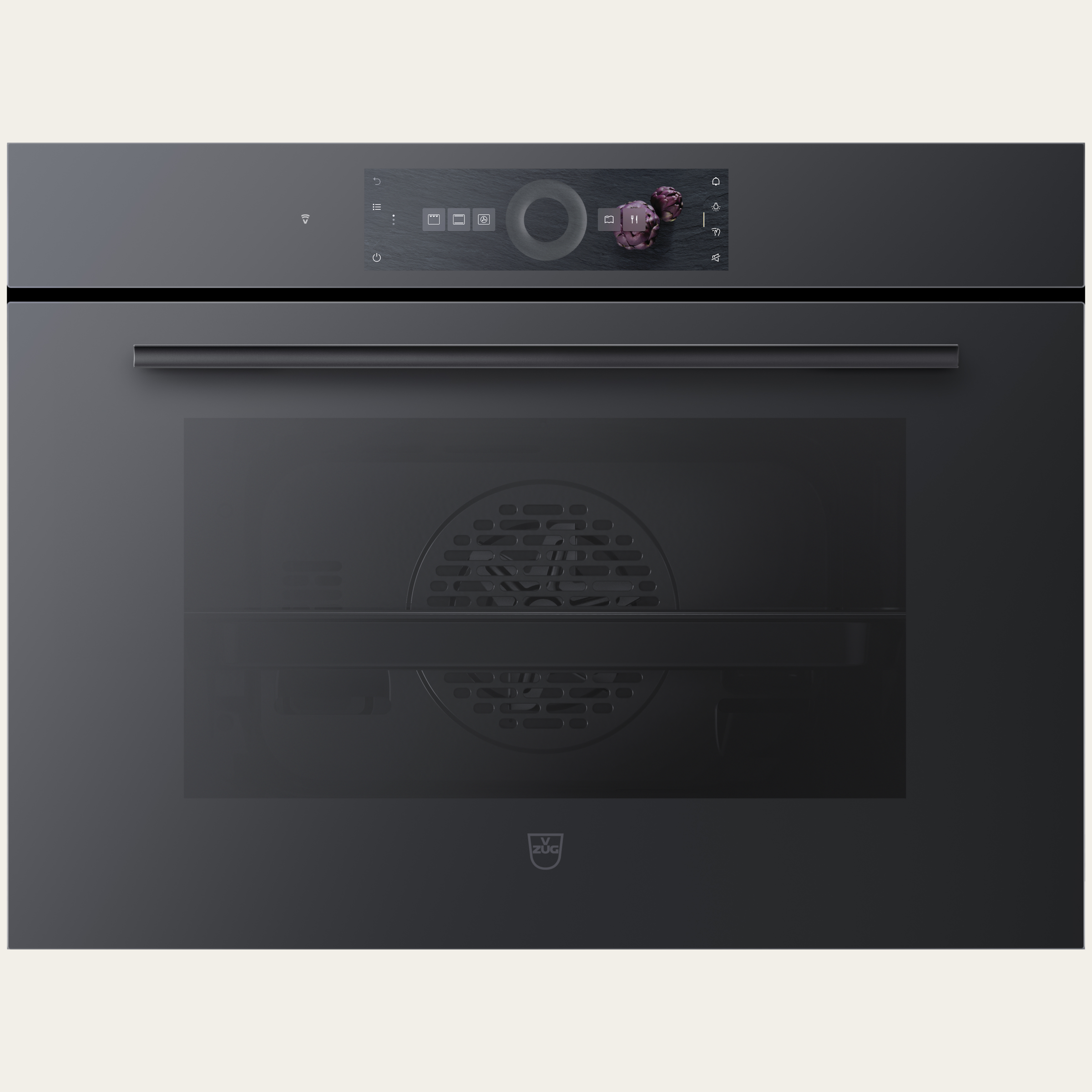 V-ZUG Oven Combair V4000 45P, Standard width: 60 cm,Standard height: 45 cm, Black mirror glass, Touchscreen with CircleSlider, V-ZUG-Home, Pyrolytic self-cleaning