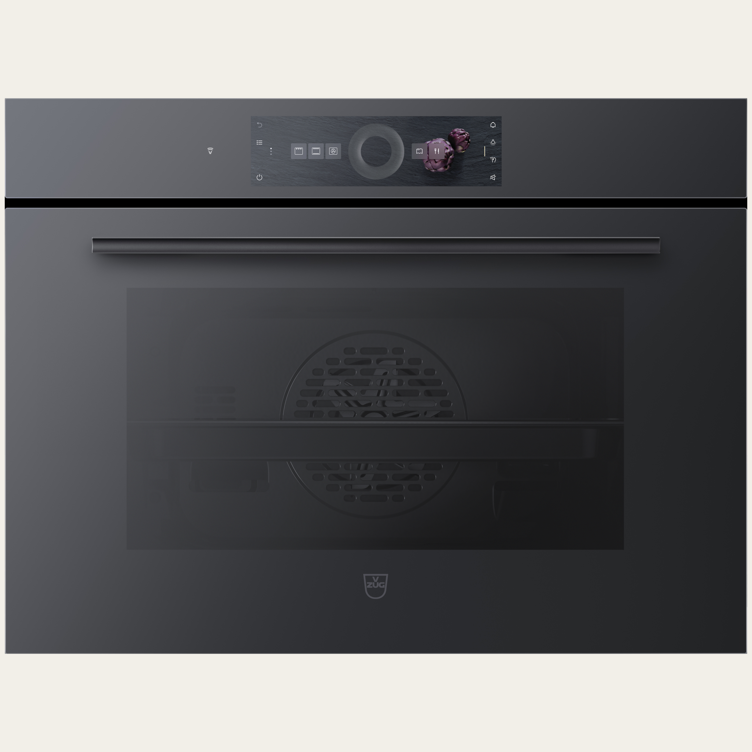 V-ZUG Forno Combair V4000 45P, Standard di larghezza: 60 cm, Norma per l'altezza: 45 cm, Vetro a specchionero, Touchscreen con CircleSlider, V-ZUG-Home, Autopulizia pirolitica