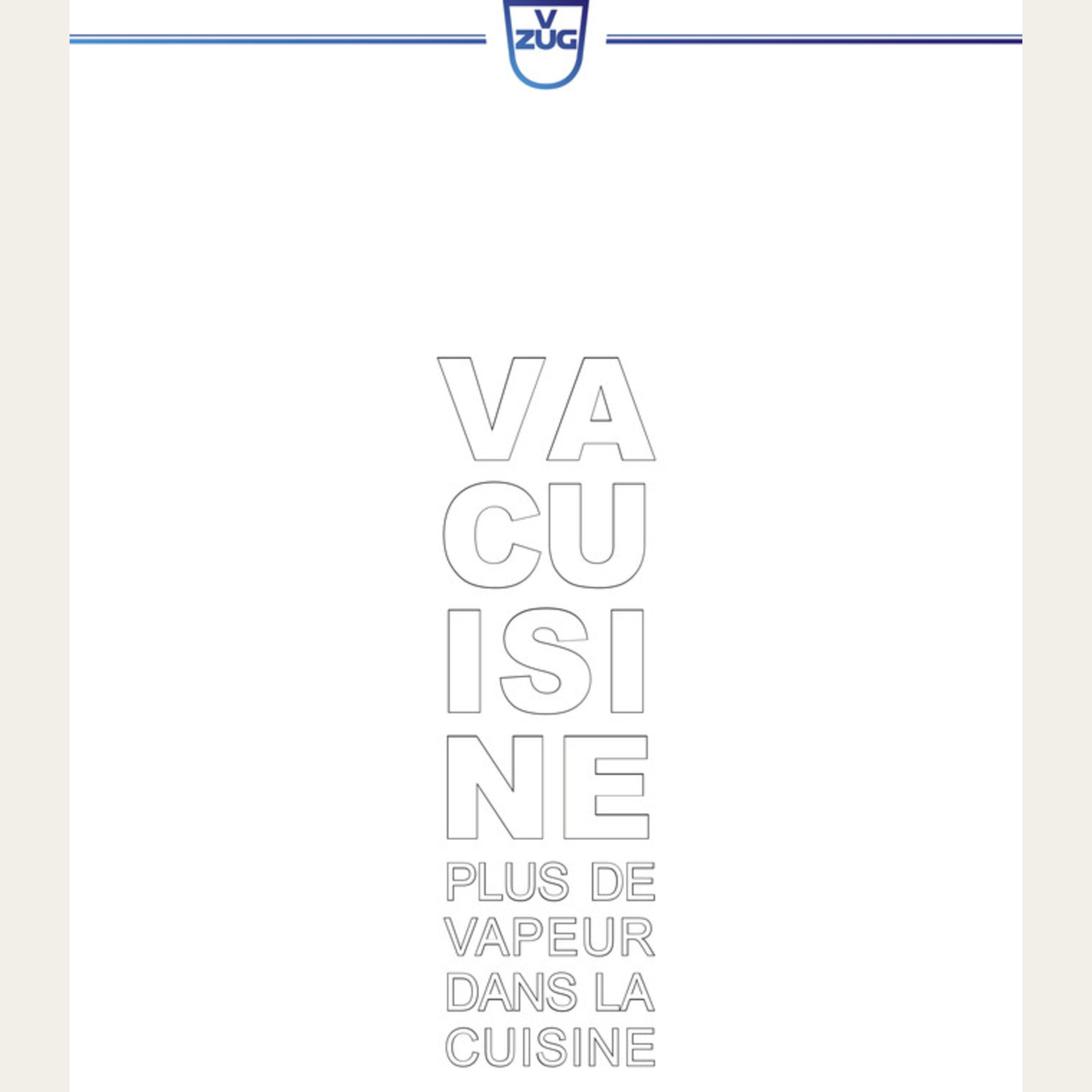 Brochure Vacuisine ‘Plus de vapeur dans la cuisine' Frans (CH)