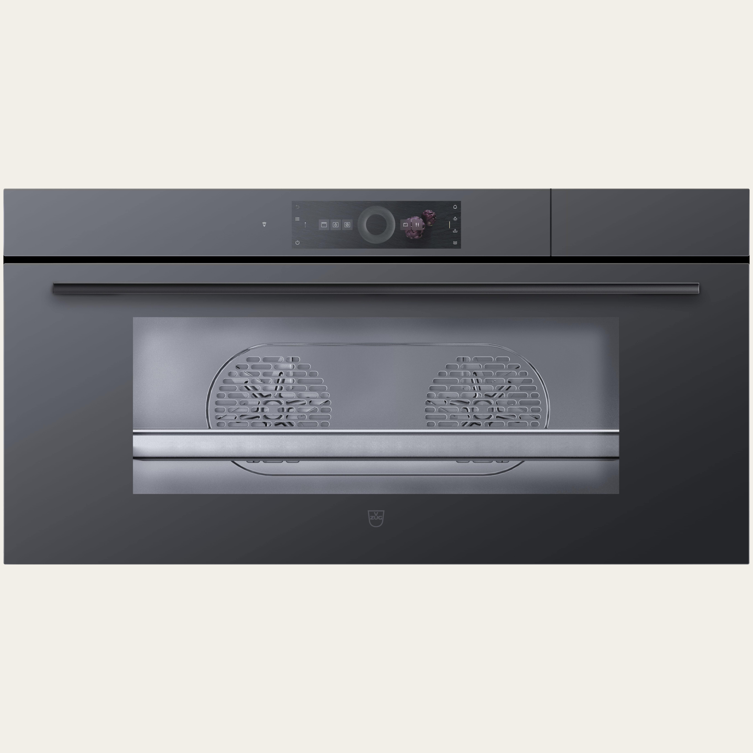 V-ZUG Forno a vapore CombiSteamer V6000 45L Grand, Standard di larghezza: 90 cm, Norma per l'altezza: 45 cm, Vetro a specchio nero, Touchscreen con CircleSlider, V-ZUG-Home