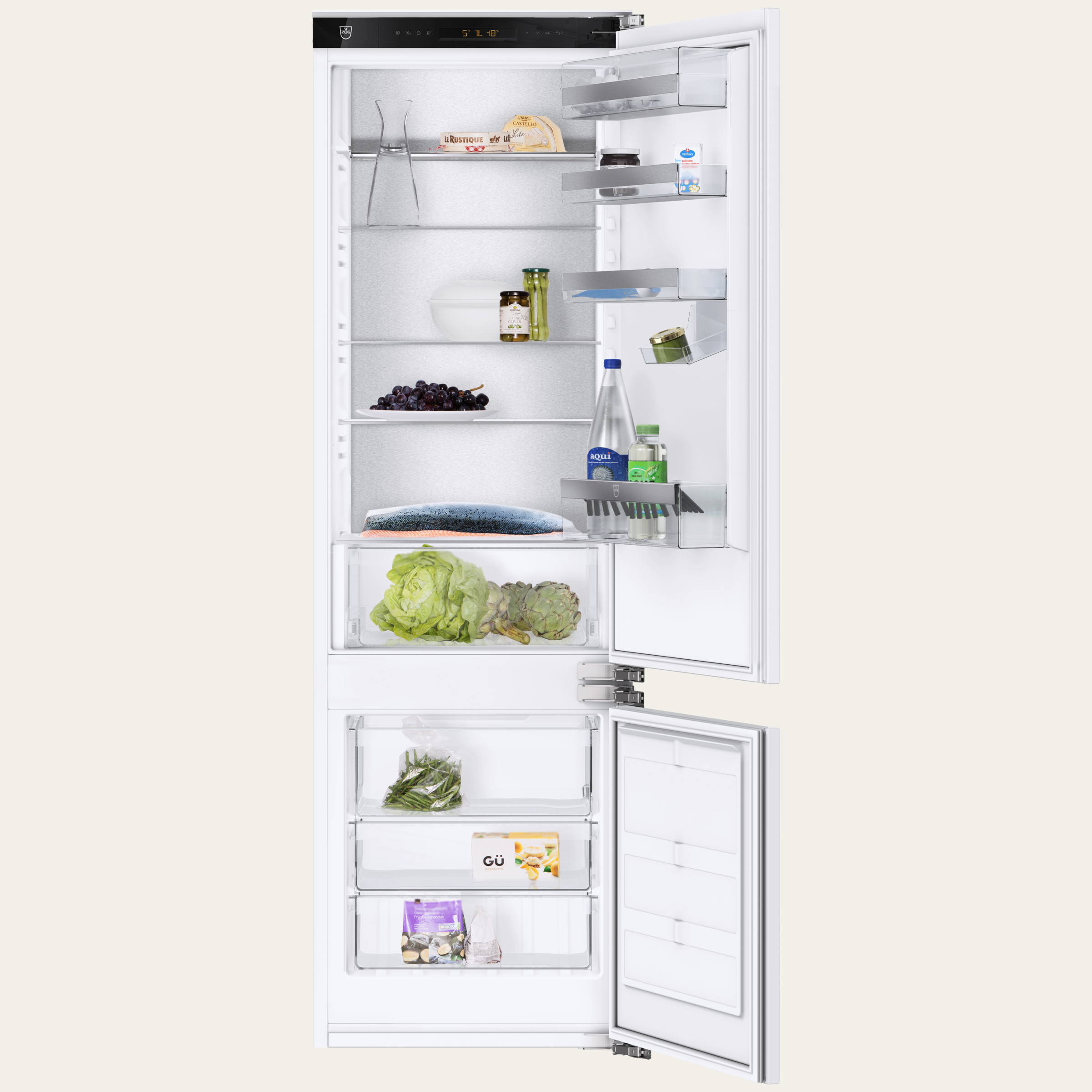 V-ZUG Refrigerator/freezer CombiCooler V4000, Standard width: 60 cm, Standard height: 178 cm, Fully integratable, Door hinge: Right, Energy efficiency rating:A+++, TouchControl, NoFrost