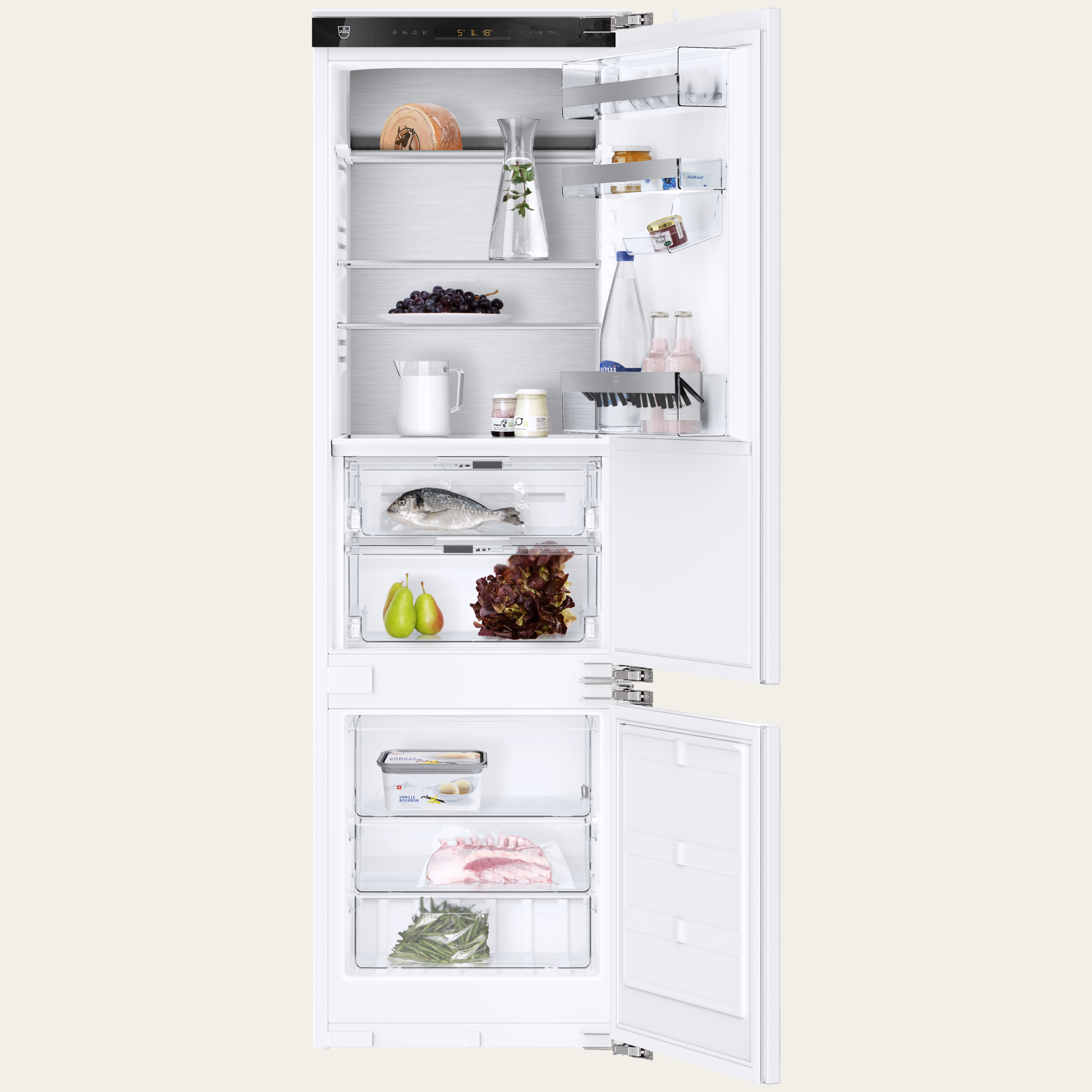 V-ZUG Frigorífico/congelador CombiCooler V4000 178KNI, Anchura estándar: 60 cm, Altura estándar: 177.8 cm, Totalmente integrable, Bisagra de puerta: derecha, Clase de eficiencia energética: C, TouchControl, NoFrost