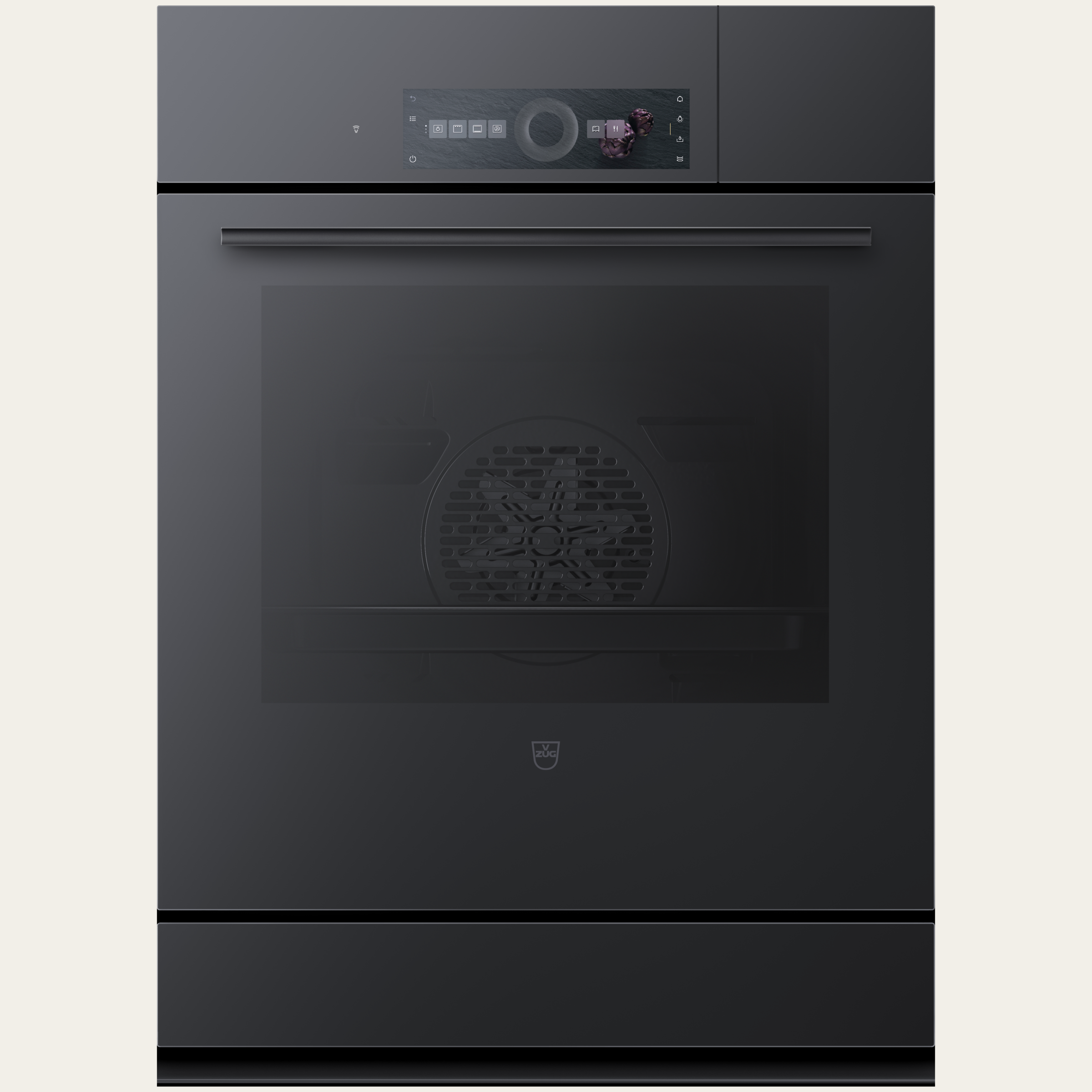 V-ZUG Steam cooker CombairSteamer V6000 7UC, Standard width: 55 cm, Standard height: 76.2 cm, Black mirror glass, Installation in floor unit, Touchscreen withCircleSlider, V-ZUG-Home, Heatable appliance drawer