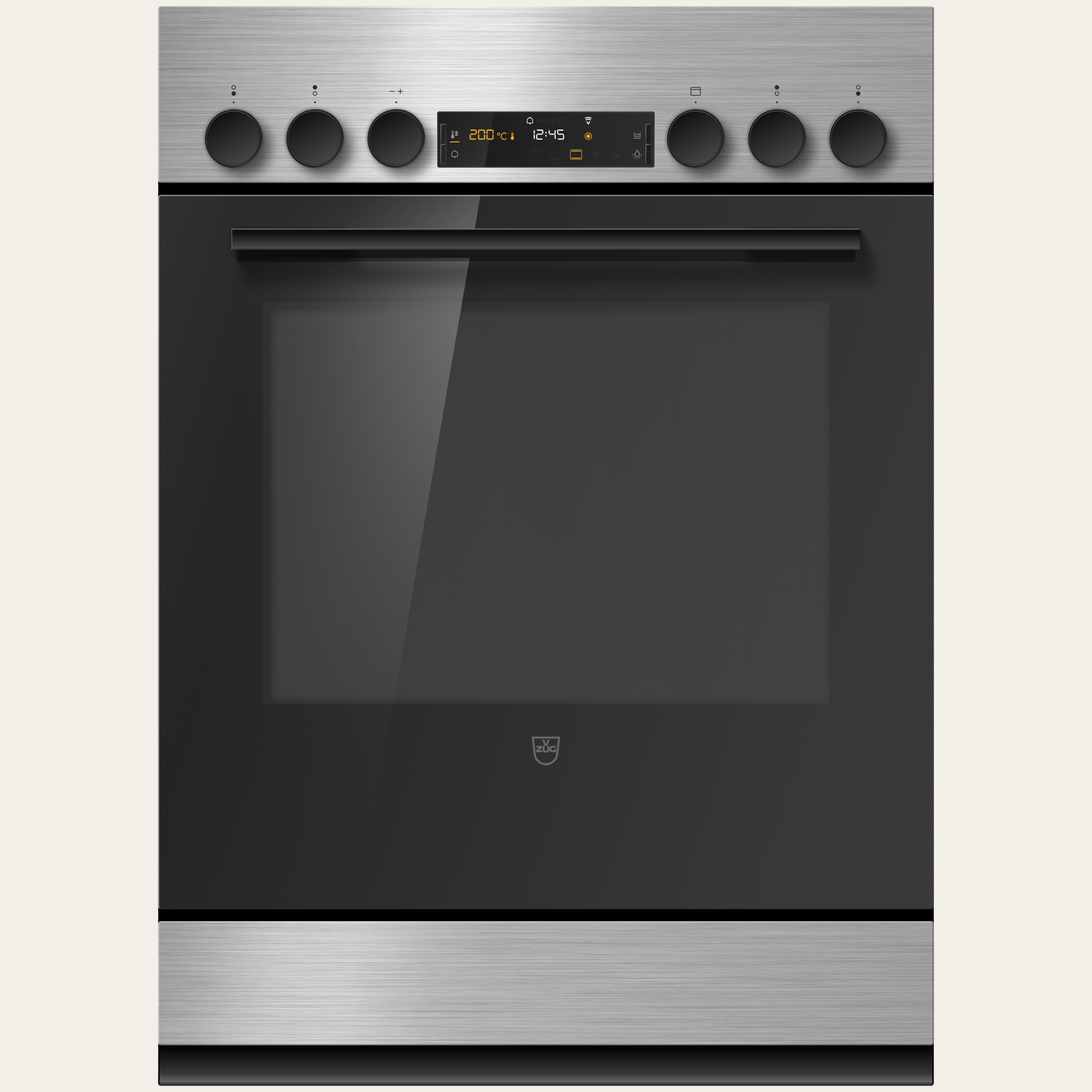 V-ZUG Cuisinière Combair V400 7UHC, Norme largeur: 55 cm, Norme de hauteur: 76.2 cm, ChromeClass, Poignée: Nero, commutateur rotatif, V-ZUG-Home, Tiroir à ustensiles, Nombre de zones de cuisson pouvant être commandées: 4