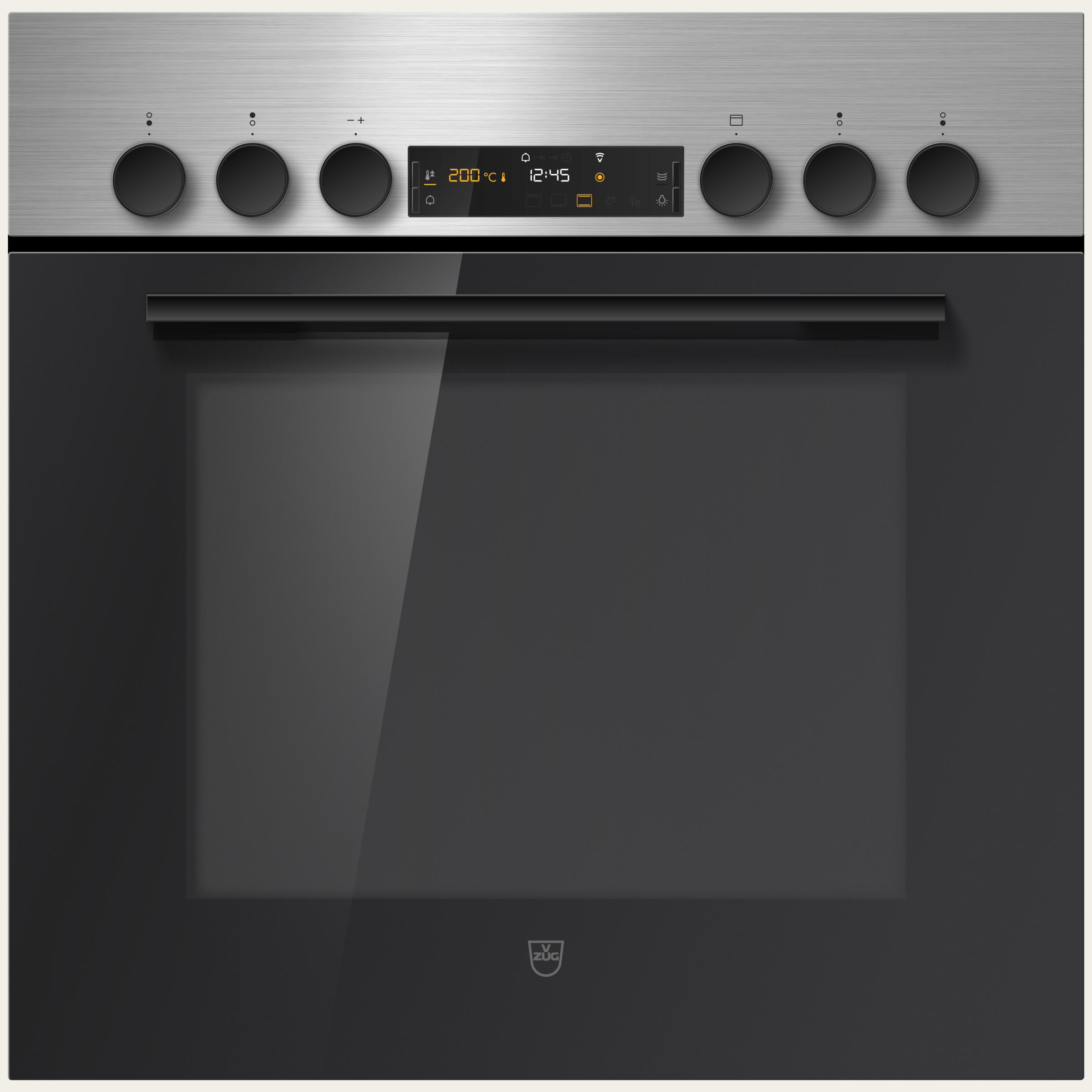 V-ZUG Cuisinière Combair V400 6UH, Norme largeur: 60cm, Norme de hauteur: 60 cm, ChromeClass, Poignée: Nero, Commutateur rotatif, V-ZUG-Home, TopClean, Nombredezones de cuisson pouvant être commandées: 4