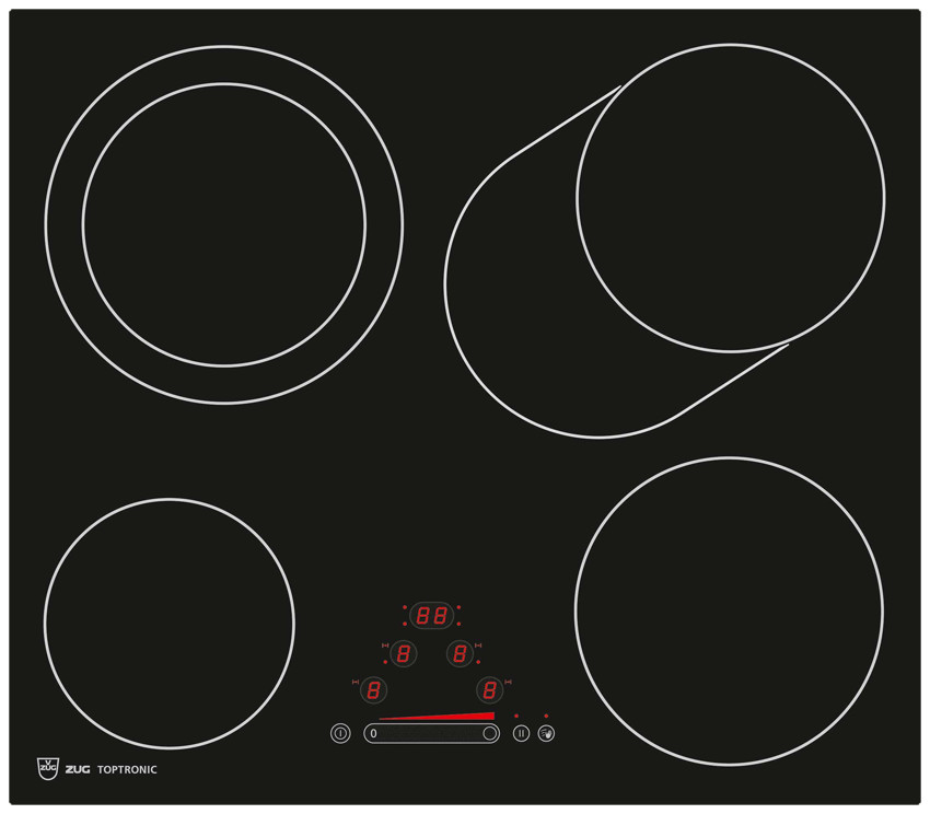 V-ZUG Table de cuisson GK45TEBS, Corps de chauffe à rayonnement