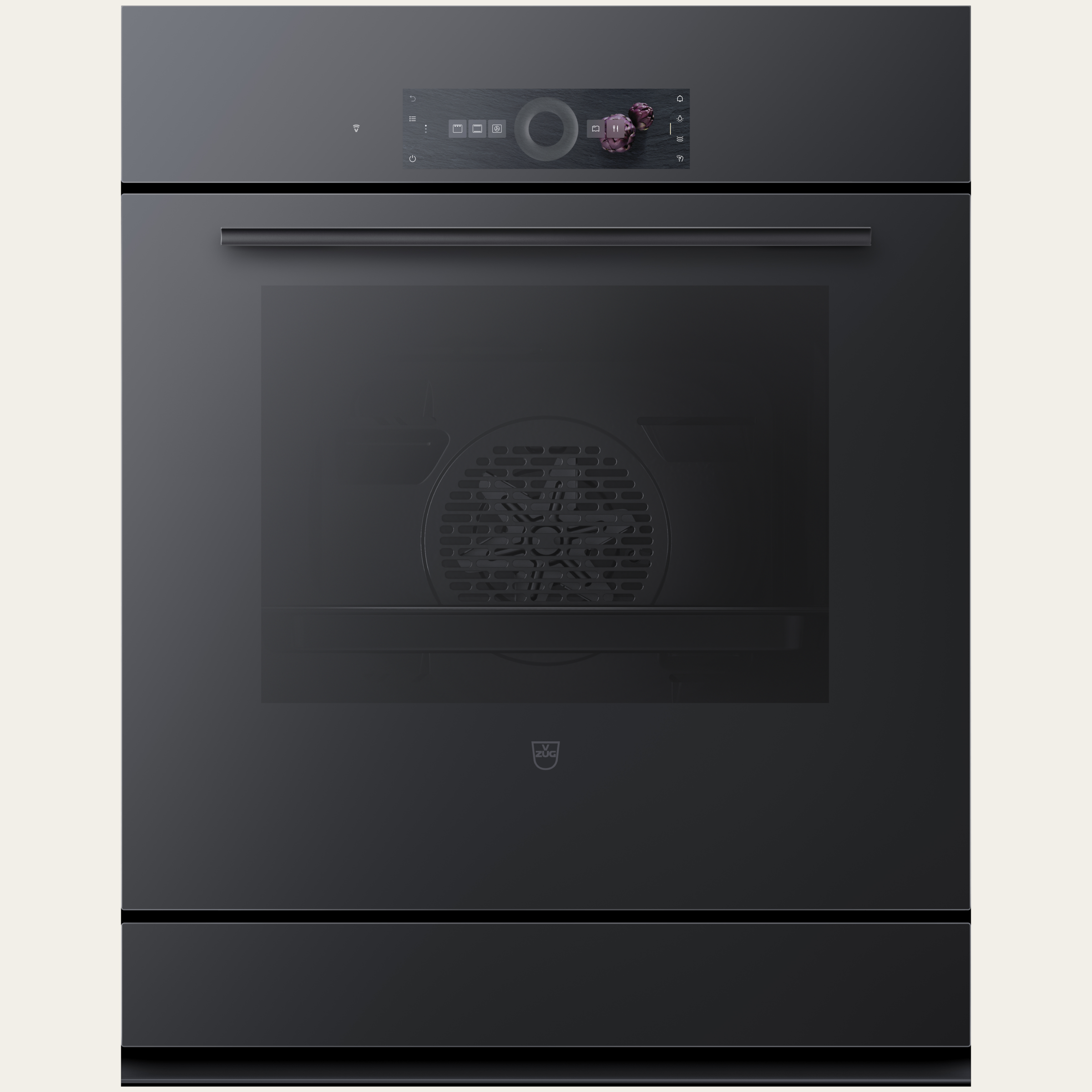 V-ZUG Four Combair V6000 7U, Norme largeur: 60 cm, Norme de hauteur: 76.2 cm, Miroir noir, Encastrement dans le meuble inférieur, Écran tactile avec CircleSlider, V-ZUG-Home, TopClean, Tiroir chauffant de l’appareil
