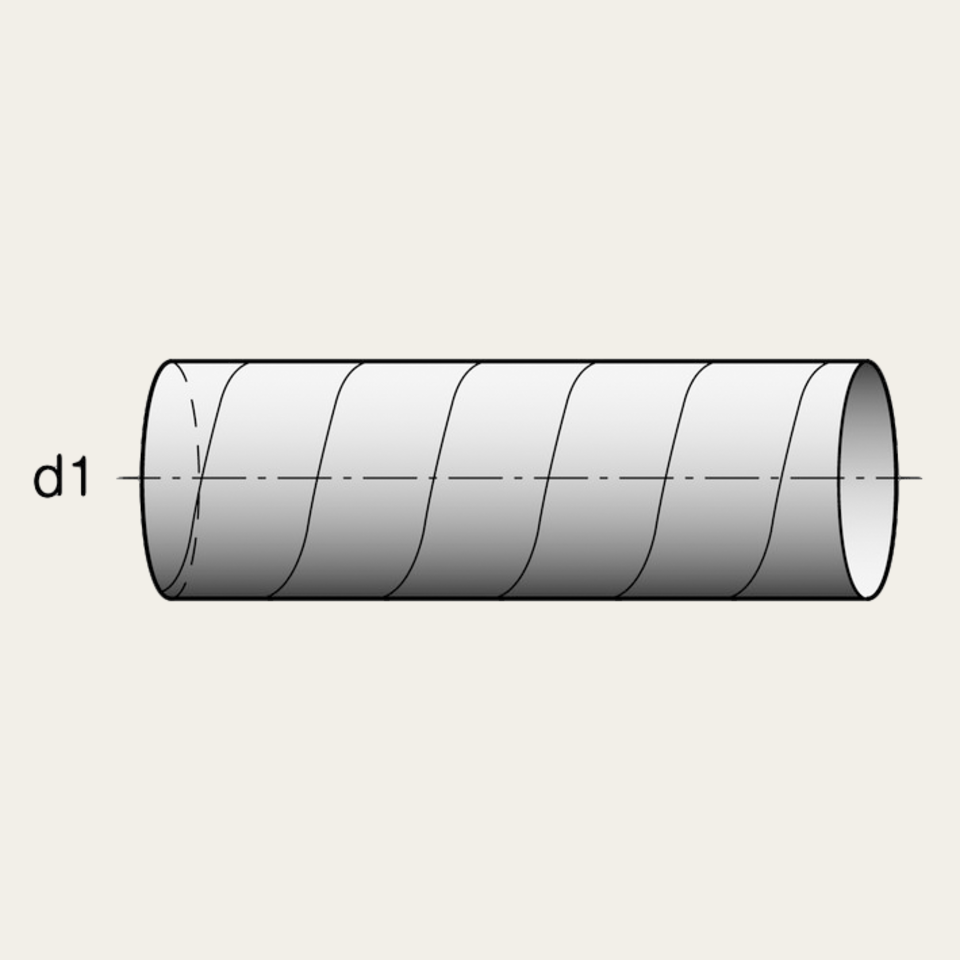 Tube Spiro épais, d=125 mm, 3 mètres