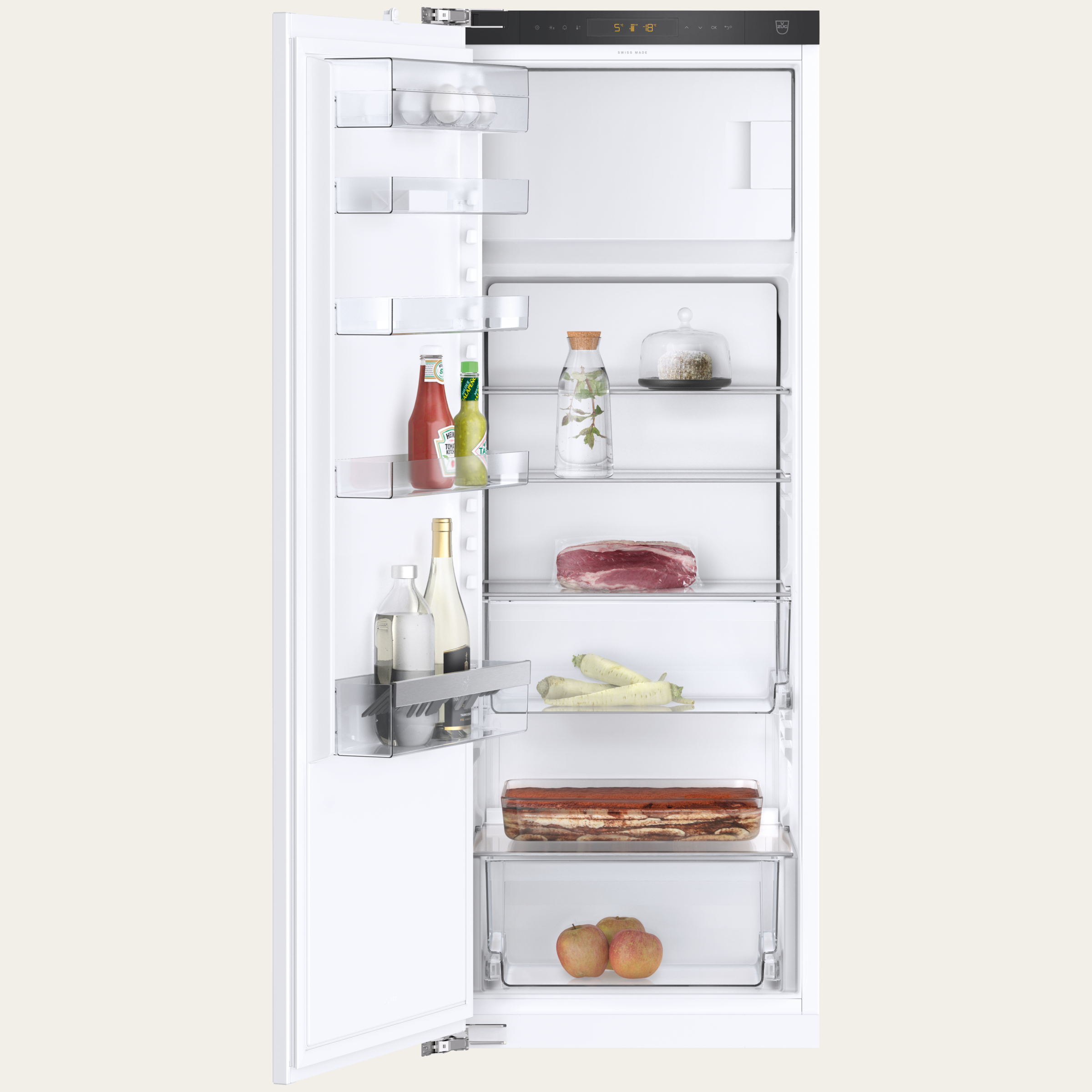 V-ZUG Réfrigérateur/congélateur Cooler V2000 152GI, Norme largeur: 60 cm, Norme de hauteur: 152.4 cm, Entièrement intégrable, Charnière: gauche, Classe d’efficacité énergétique: E, TouchControl