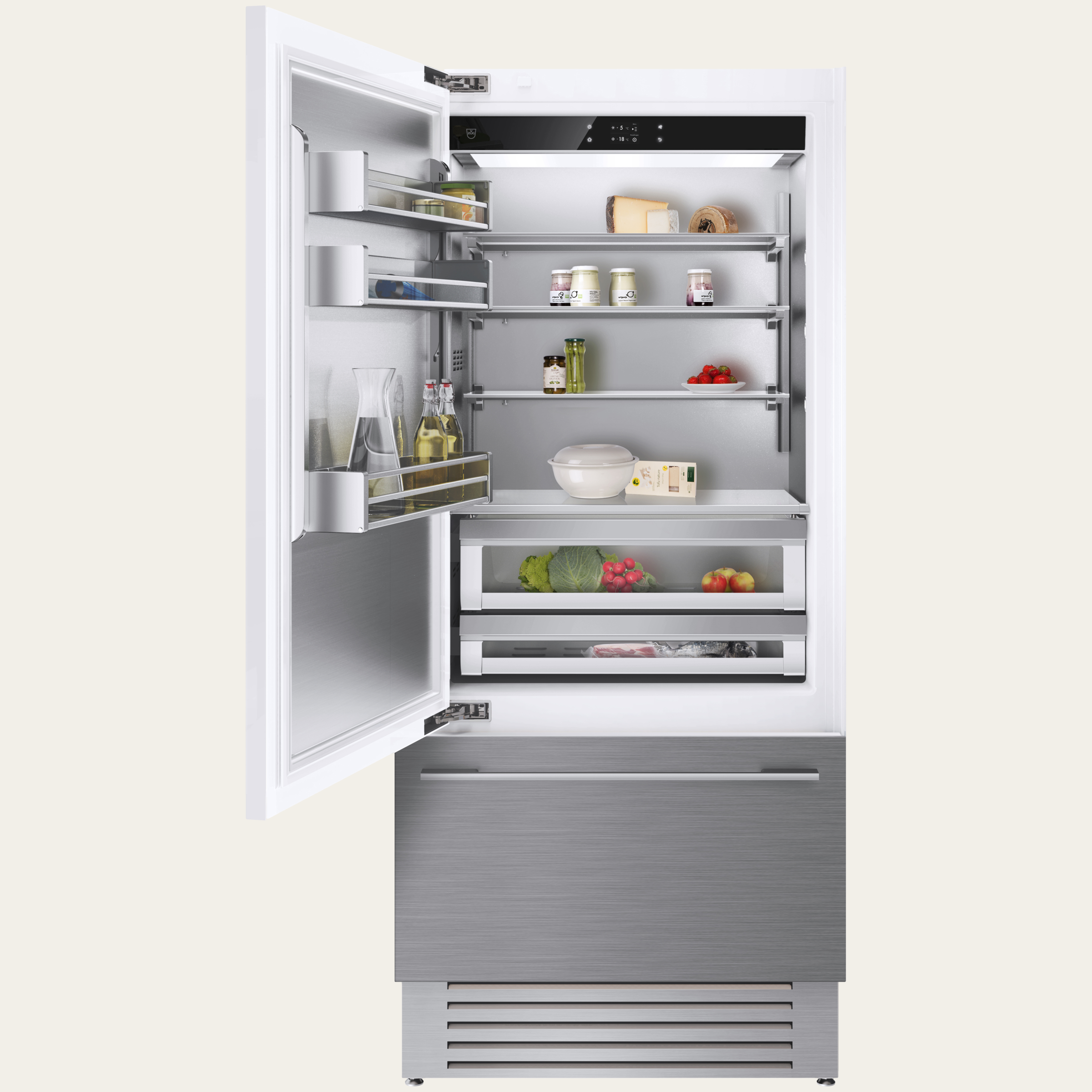 V-ZUG Refrigerator/freezer CombiCooler V6000 Supreme, Standard width: 90 cm, Standard height: 205 cm, Fully integratable, Door hinge: Left, Energy efficiency rating: A++, TouchControl, NoFrost