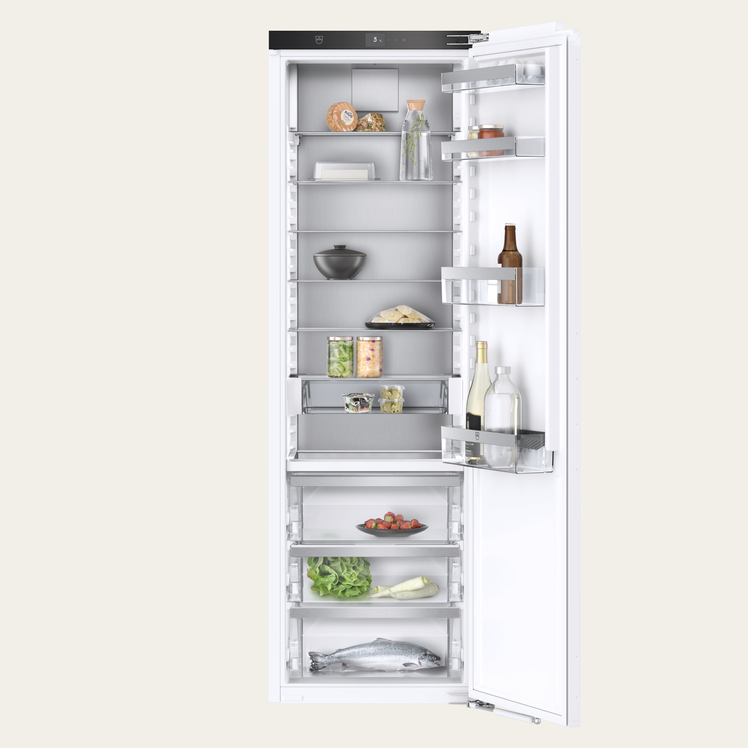 V-ZUG Refrigerator/freezer Cooler V4000 178K, Standard width: 60 cm, Standard height: 177.8 cm, Fully integratable, Door hinge: Right, Energy efficiency class: C, TouchControl