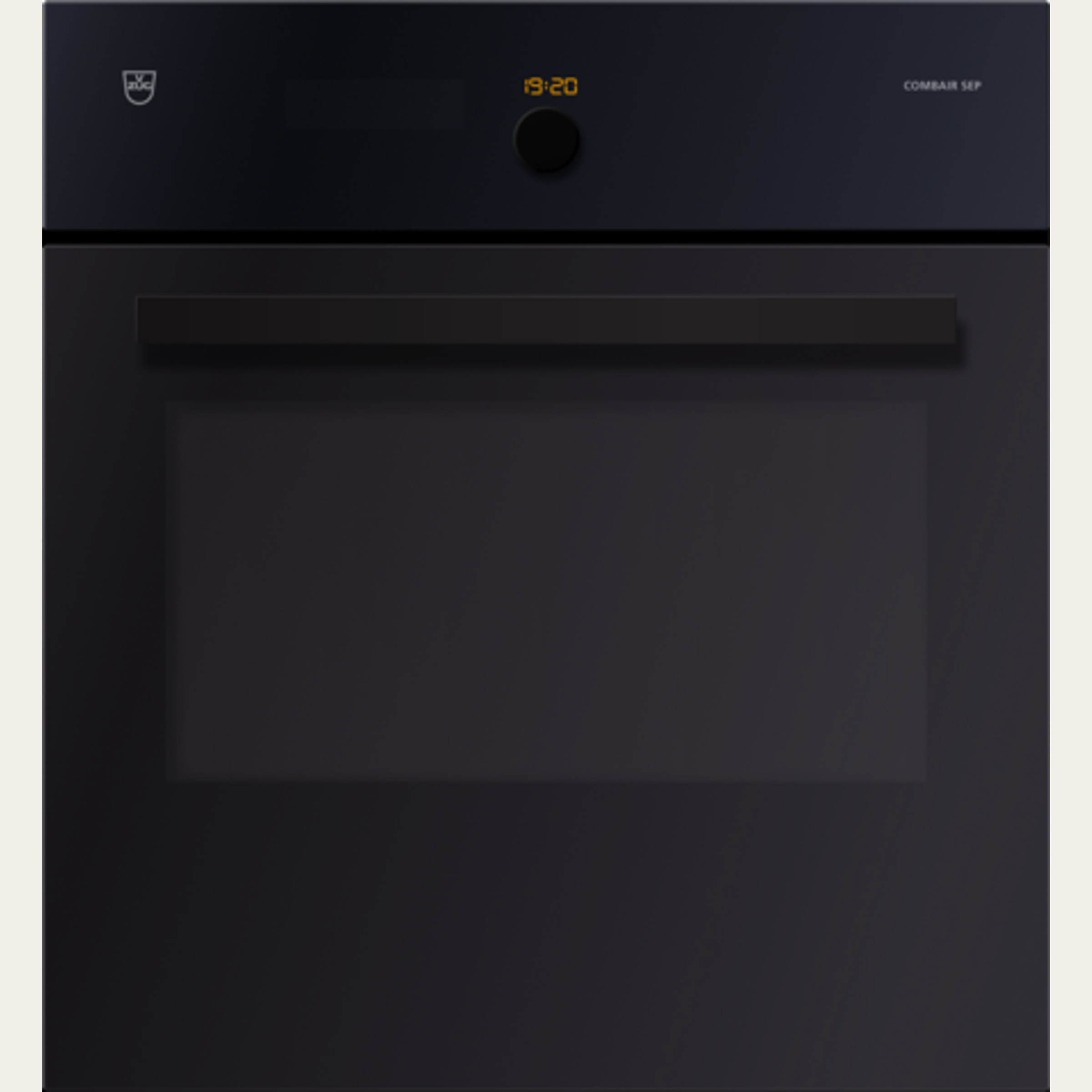 V-ZUG Oven Combair SEP, Standard width: 60, Standardheight: 60.0, Black glass, Handle: Black designer handle, TouchControl and adjusting knob, Pyrolytic self-cleaning