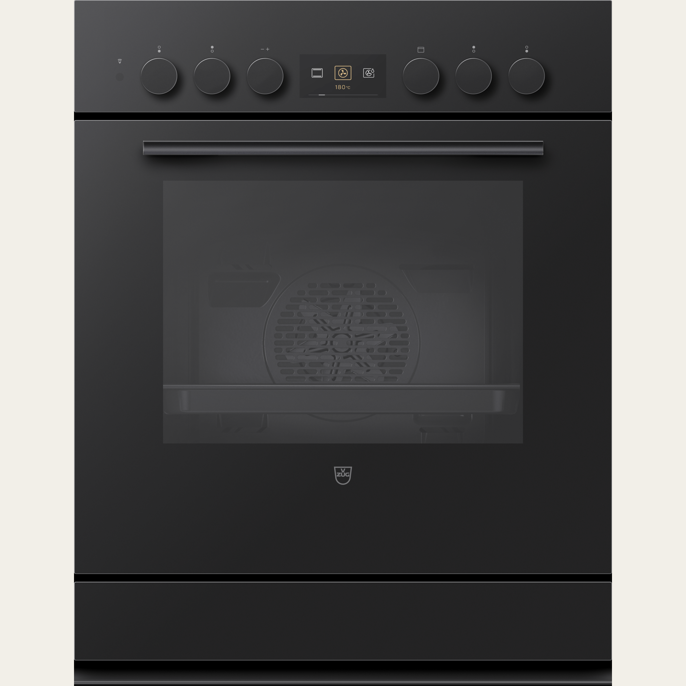 V-ZUG Cuisinière Combair V600 7UH, Norme largeur: 60 cm, Norme de hauteur: 76.2 cm, Verre Nero, Poignée: Nero, commutateur rotatif, V-ZUG-Home, TopClean, Tiroir chauffant de l’appareil, Nombre de zones de cuisson pouvant être commandées: 4, 400V