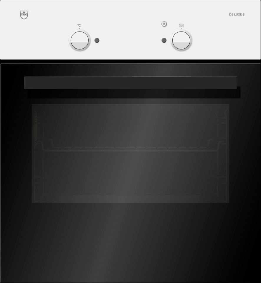 V-ZUG Backofen De Luxe S, Breite 60 cm, Design Weiss, Designgriff Nero, 400V