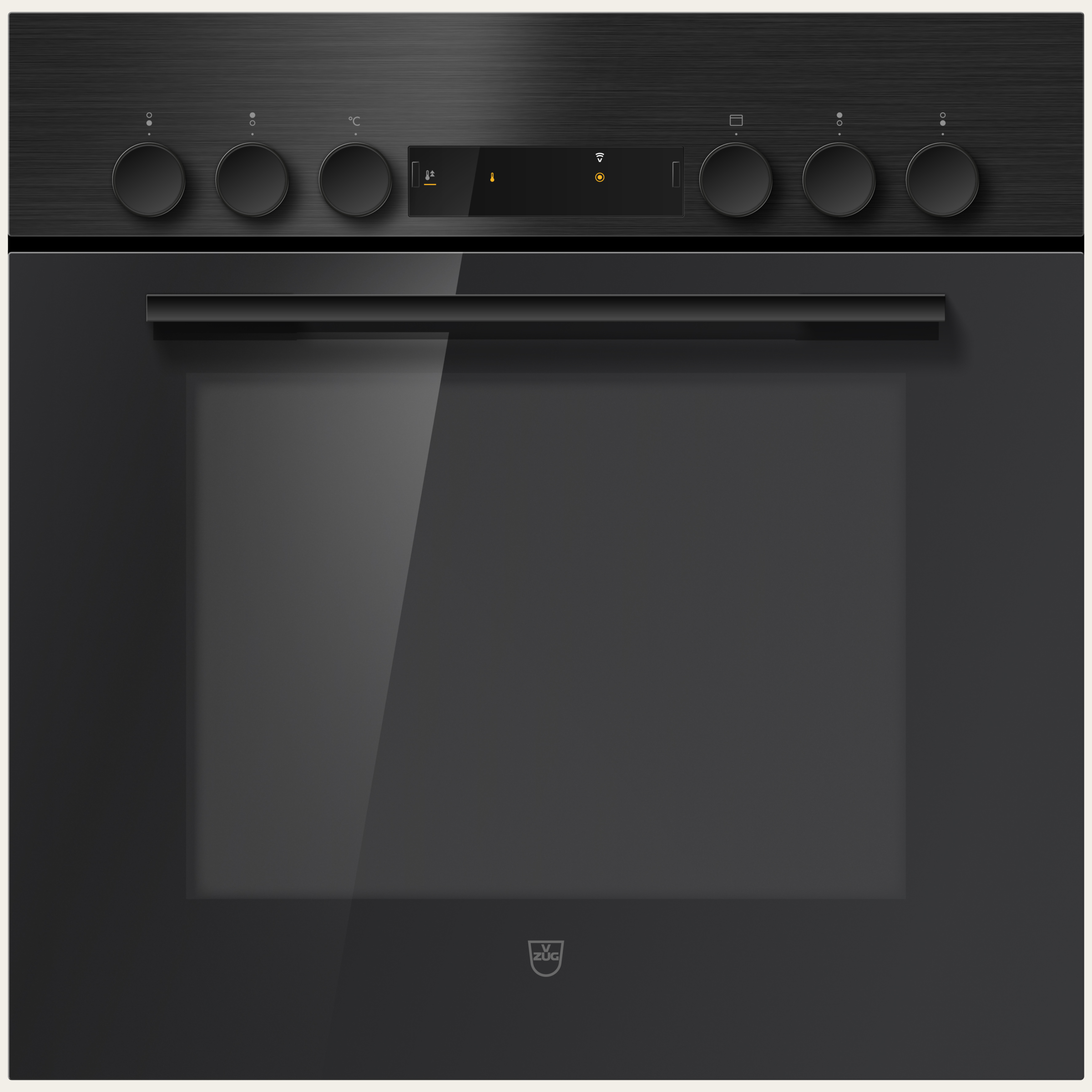V-ZUG Herd Combair V400, Breitennorm: 60 cm, Höhennorm: 60 cm, Nero, Griff: Nero, Drehschalter, V-ZUG-Home, TopClean, Anzahl bedienbare Kochzonen: 4