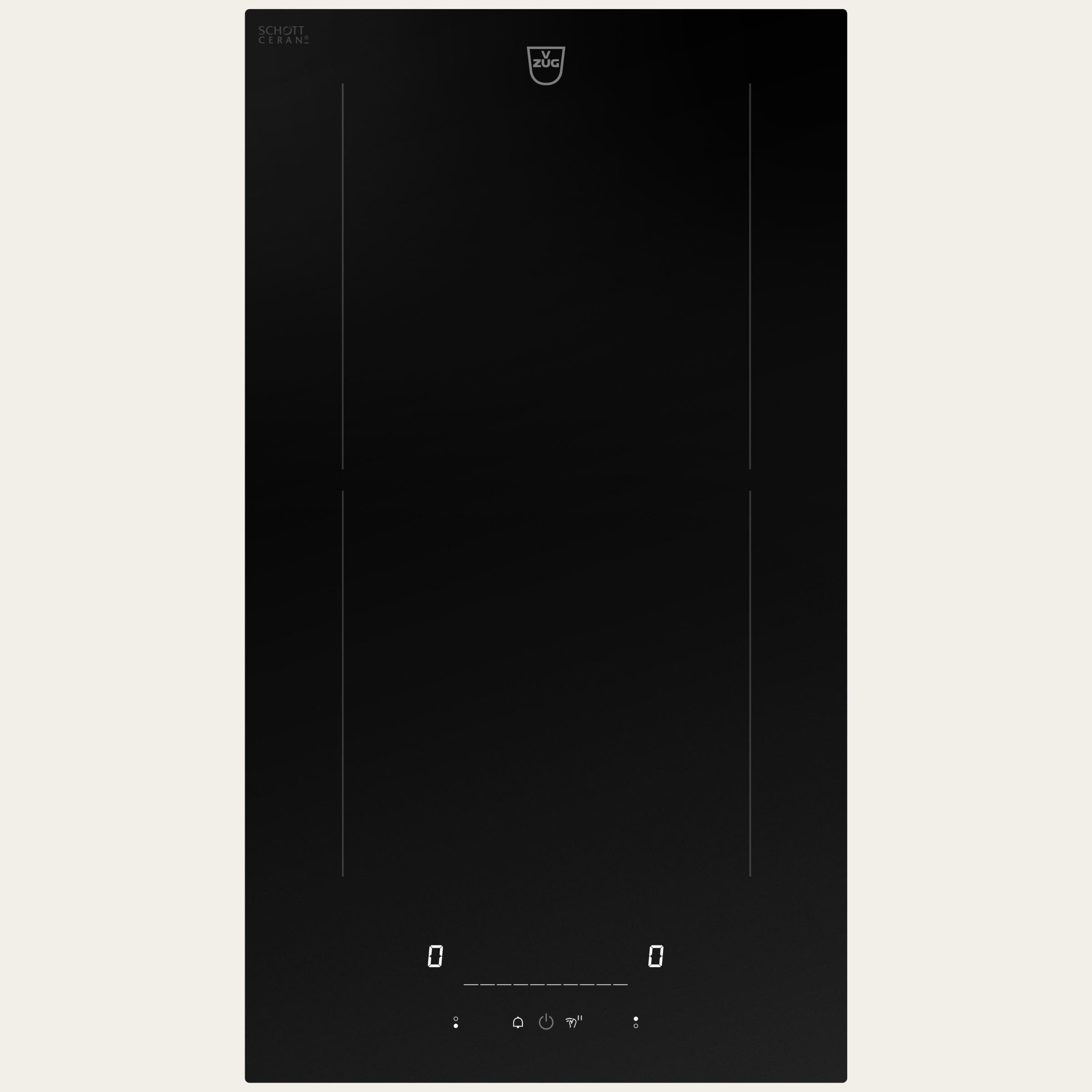 V-ZUG Hob CookTop V2000 I302, Induction, Standard width: 30 cm, BlackDesign, DualDesign, OptiLink, Single slider, Slider control, Cooking zones: 2