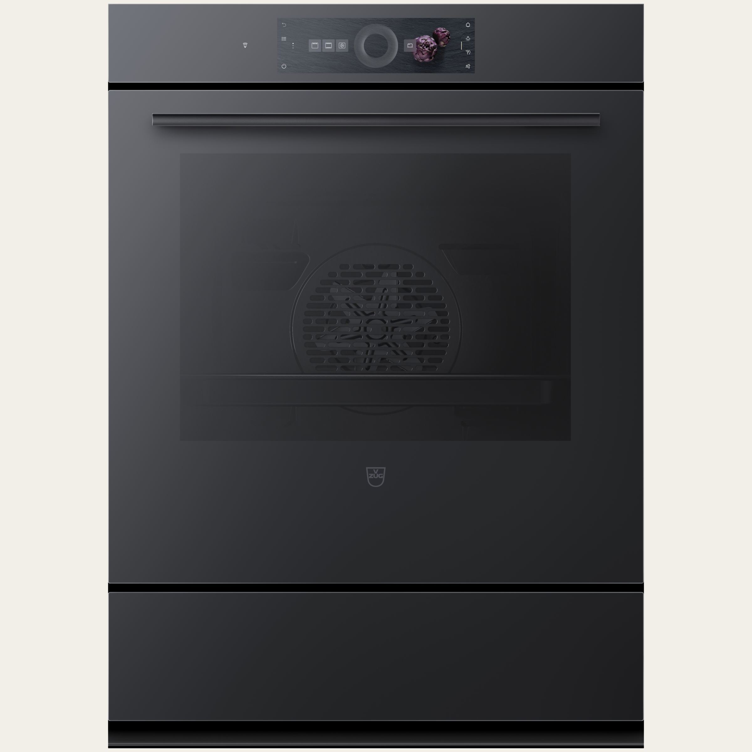 V-ZUG Four Combair V2000 76C, Norme largeur: 55 cm, Norme de hauteur: 76.2 cm, Miroir noir, Écran tactileavec CircleSlider, V-ZUG-Home, Tiroir à ustensiles