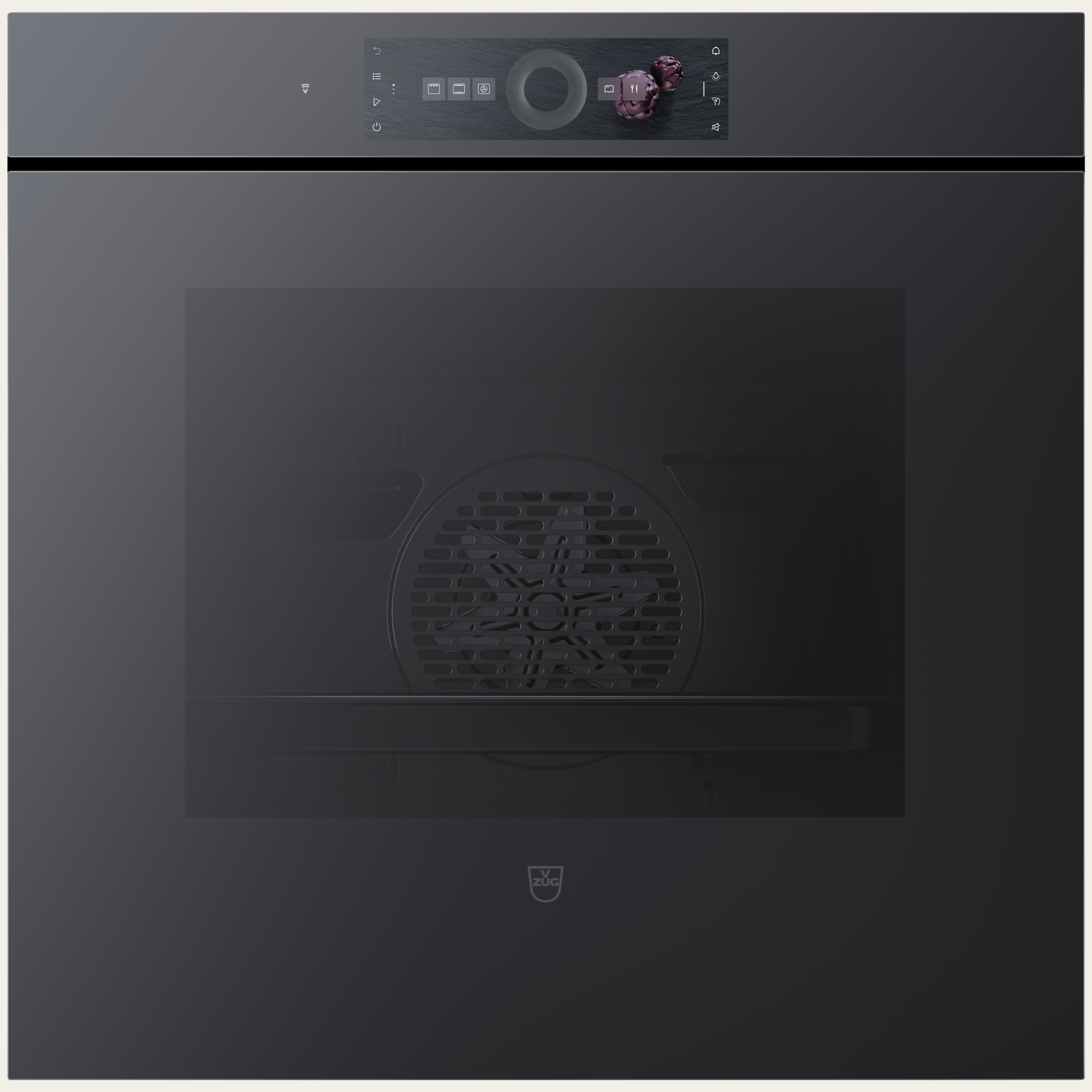 V-ZUG Oven Combair V6000 60, Standard width: 60 cm, Standard height: 60 cm, Black mirror glass, Handle: Handle-free, Touchscreen with CircleSlider, V-ZUG-Home, TopClean