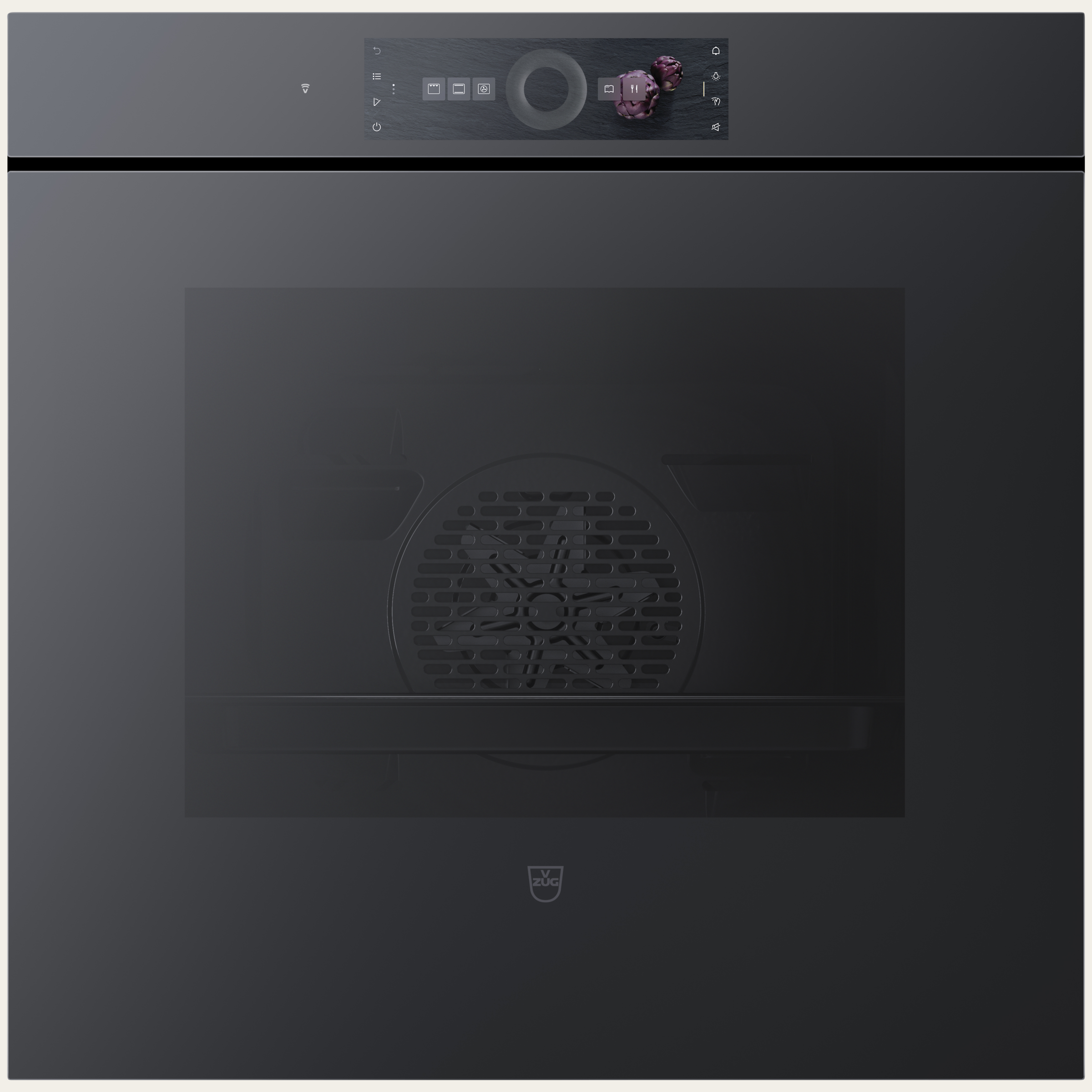 V-ZUG Four Combair V6000 60, Norme largeur: 60 cm, Norme de hauteur: 60 cm, Miroir noir, Sans poignée, Écran tactile avec CircleSlider, V-ZUG-Home, TopClean
