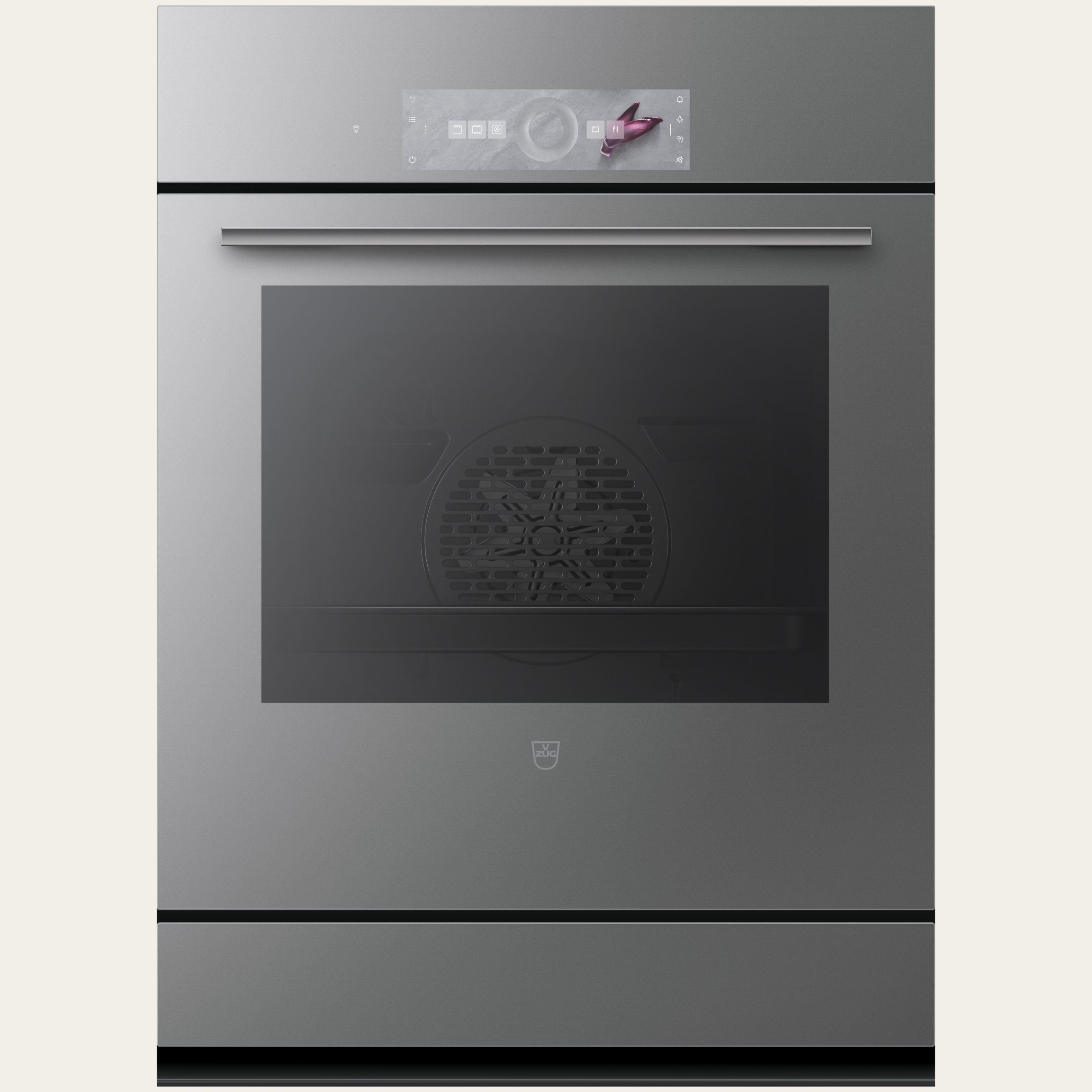 V-ZUG Four Combair V4000 7UPC, Norme largeur: 55 cm, Norme de hauteur: 76.2 cm, Miroir Platinum, Encastrement dans le meuble inférieur, Écran tactile avec CircleSlider, V-ZUG-Home, Tiroir à ustensiles, Autonettoyage pyrolytique