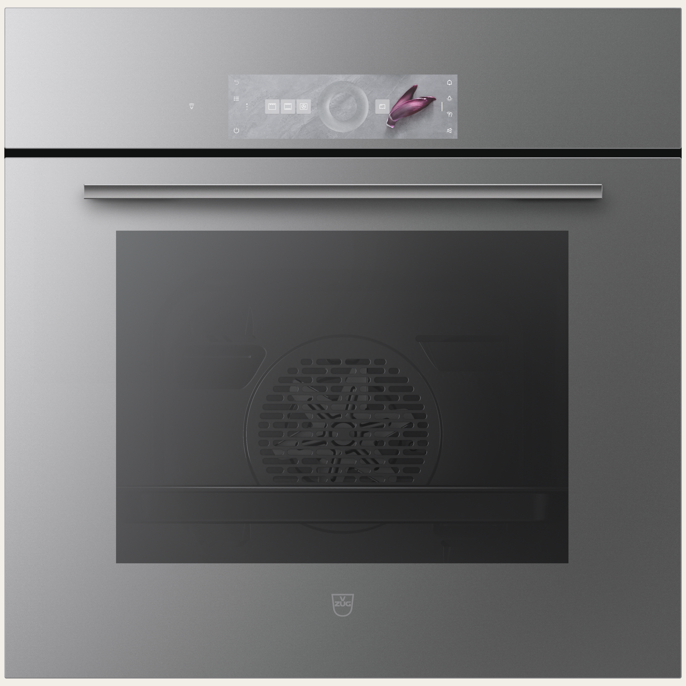 V-ZUG Four Combair V2000 6U, Norme largeur: 60 cm, Norme de hauteur: 60 cm, Miroir Platinum, Encastrementdans le meuble inférieur, Écran tactile avec CircleSlider, V-ZUG-Home