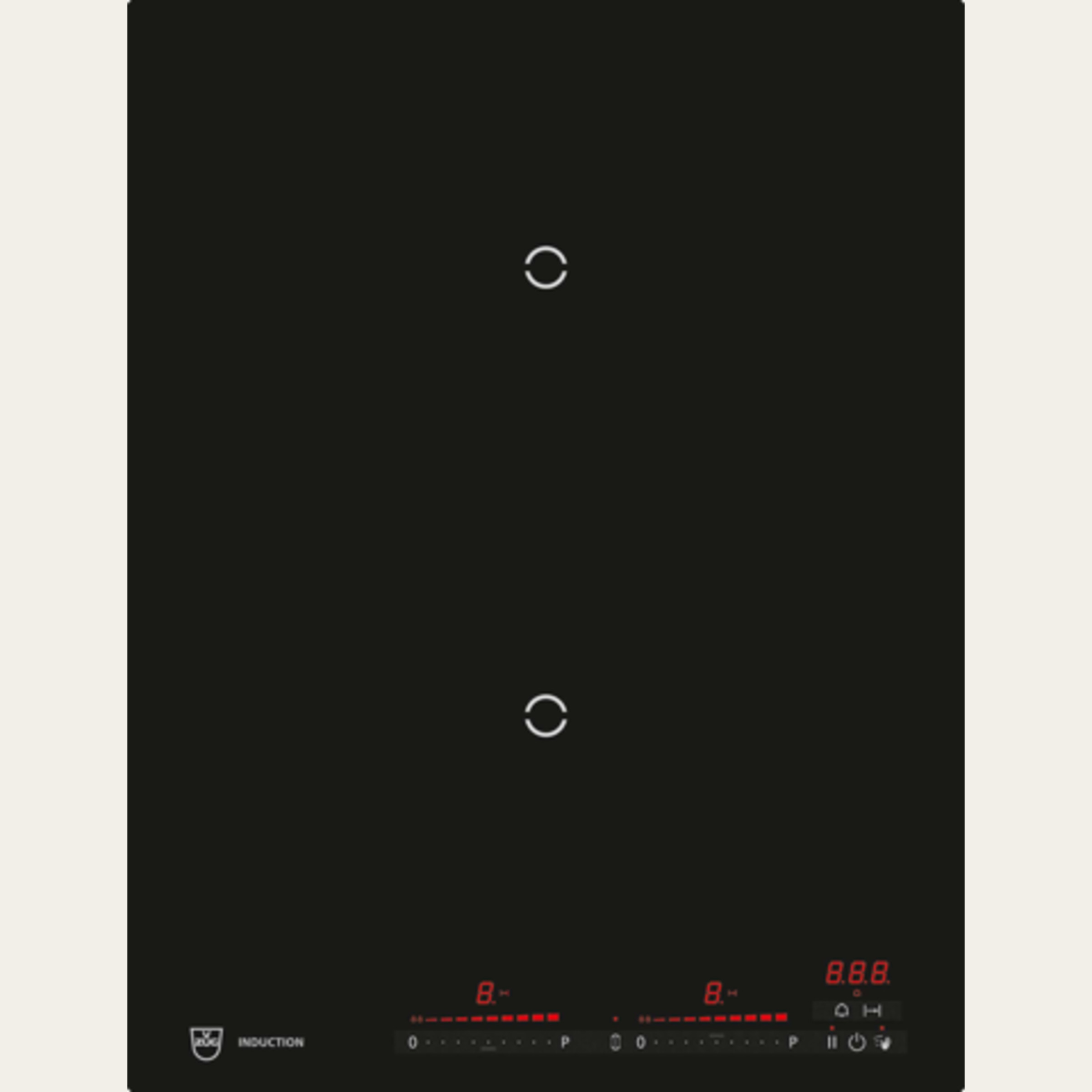V-ZUG Hob , Standard width: 40, BlackDesign, Multi-Slider/Direktwahl, Slider control, Cooking zones: 2, DualDesign