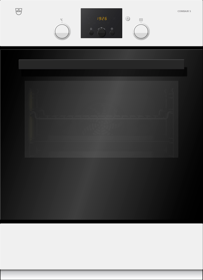 V-ZUG Backofen Combair S, Breite 55 cm, Design Weiss, Designgriff Nero, 400V, Wärmeschublade, katalytische Selbstreinigung