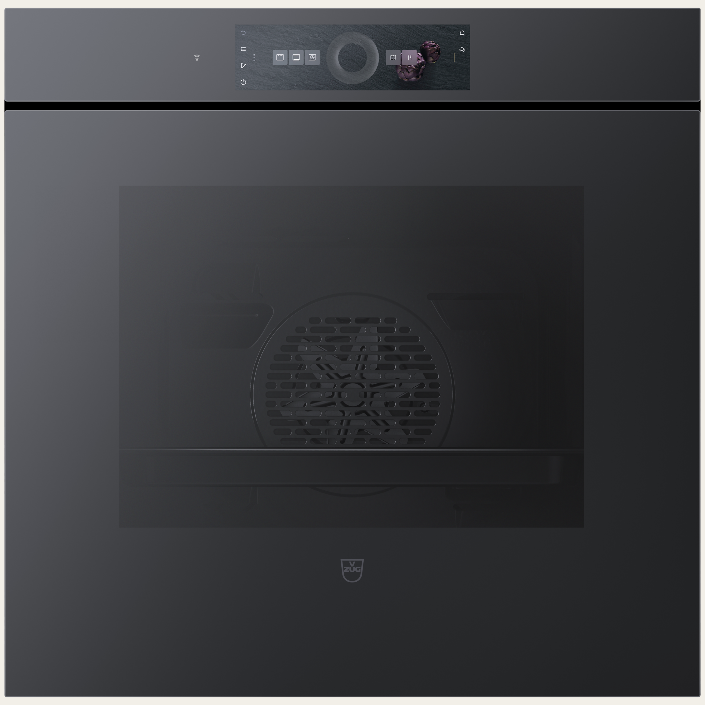 V-ZUG Oven Combair V6000 60P, Standard width: 60 cm,Standard height: 60 cm, Black mirror glass, Handle: Handle-free, Touchscreen with CircleSlider, V-ZUG-Home, Pyrolytic self-cleaning