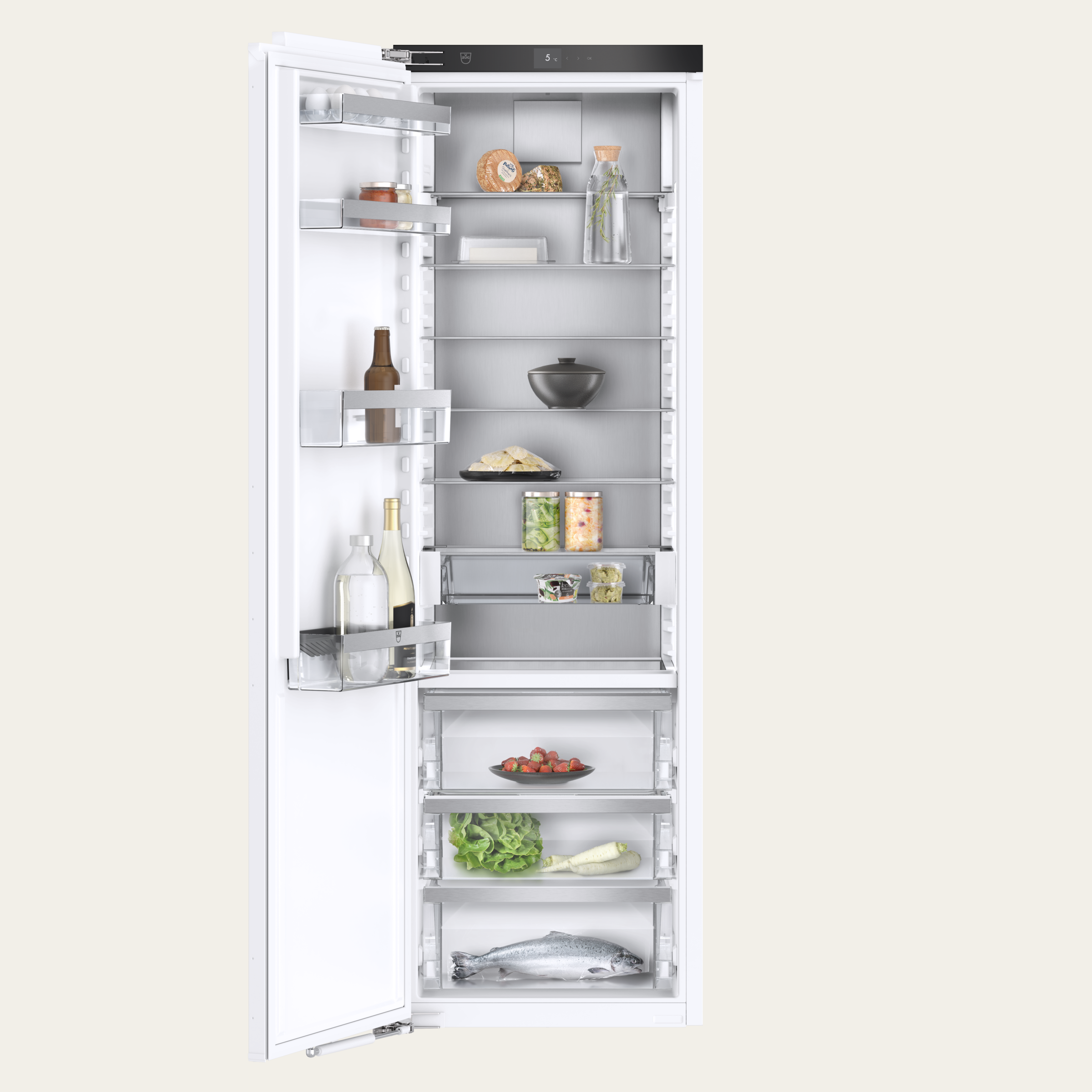 V-ZUG Refrigerator/freezer Cooler V4000 178K, Standard width: 60 cm, Standard height: 177.8 cm, Fully integratable, Door hinge: Left, Energy efficiency class: C, TouchControl