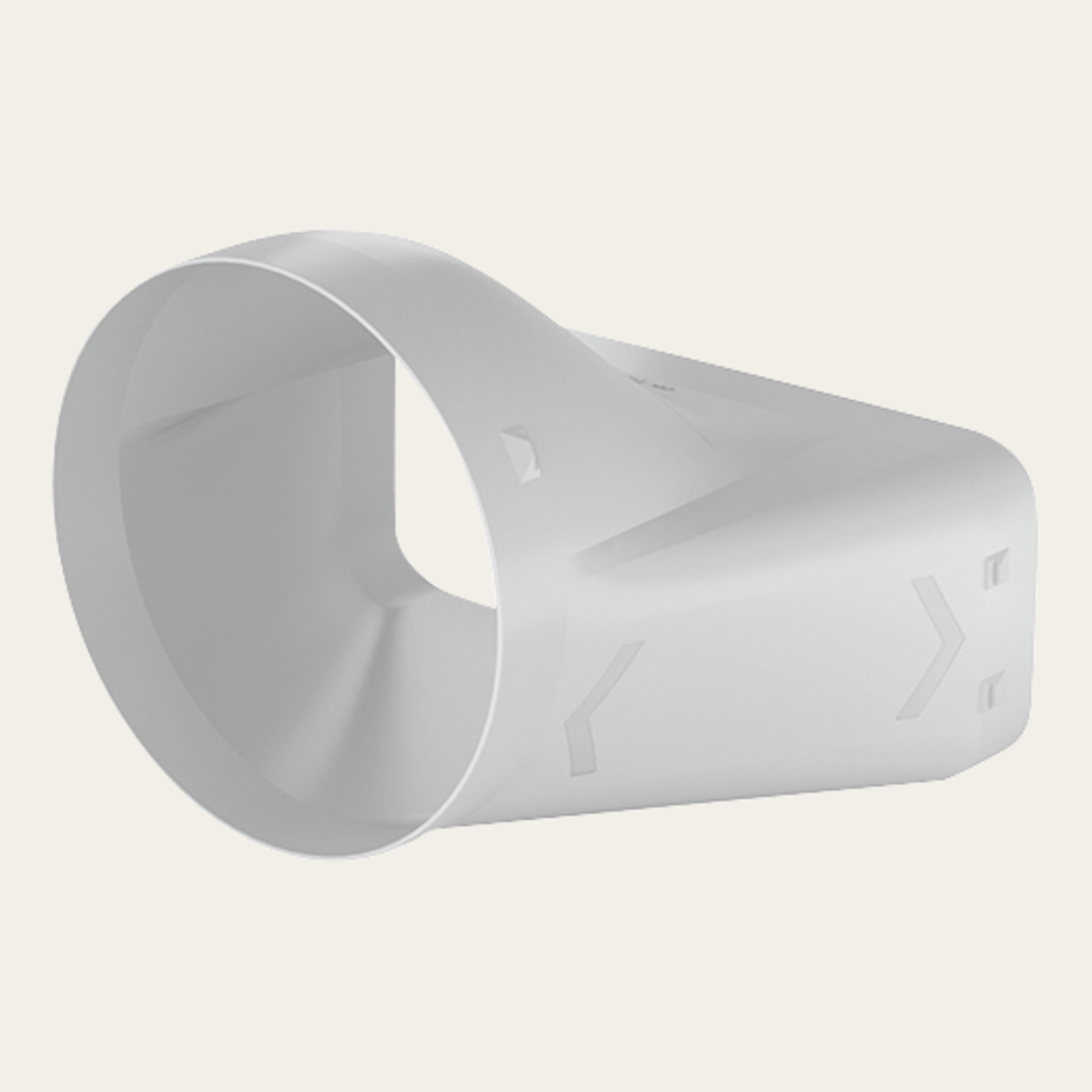 Prime pezzo di transizione da piatto a tondo, bocchettone ø 150 mm, lunghezza 165 mm