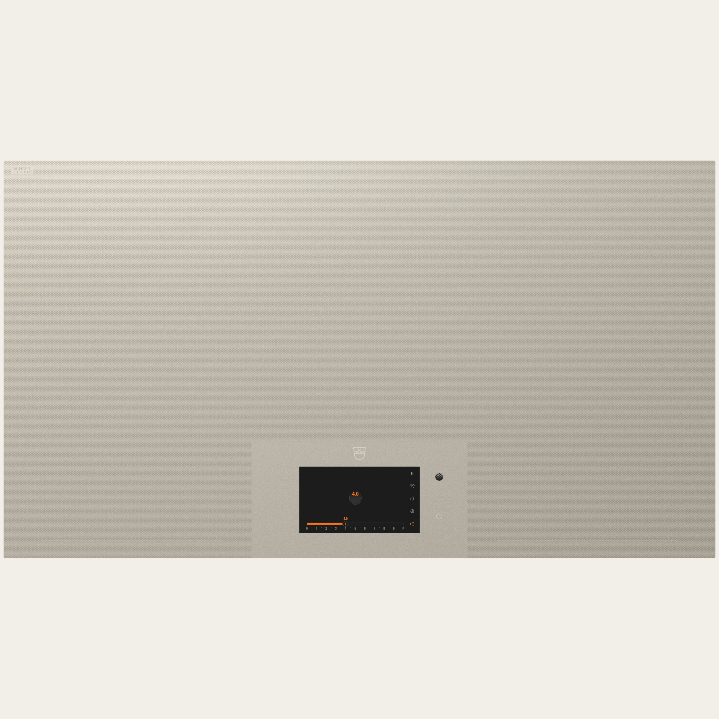 V-ZUG Hob CookTop V6000 I906 FullFlex, Induction, Standard width: 90 cm, Pearl, DualDesign, Single slider, Slider control, Cooking zones: Flexible hob