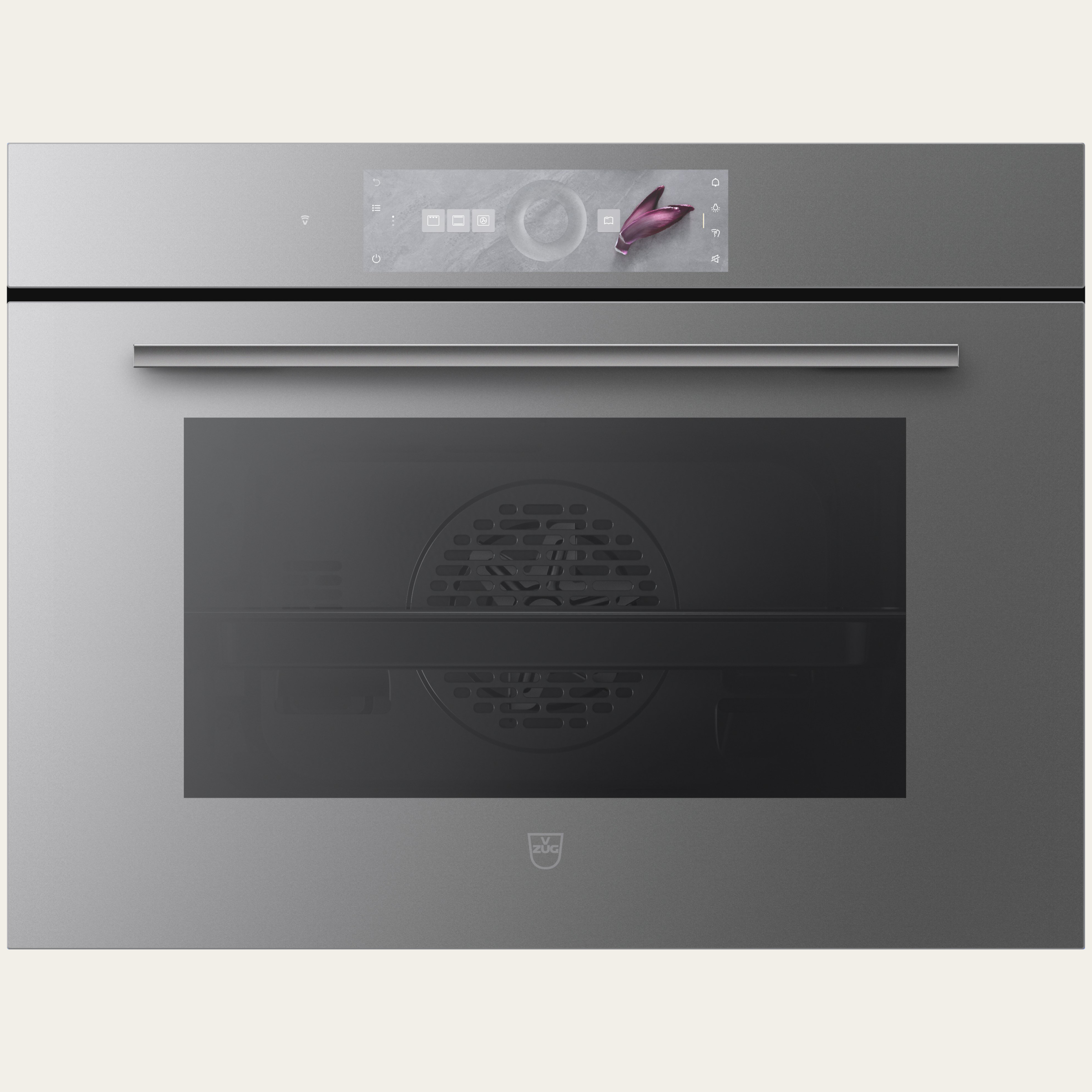 V-ZUG Backofen Combair V4000 45, Breitennorm: 60 cm,Höhennorm: 45 cm, Spiegelglas Platinum, Touchscreen mit CircleSlider, V-ZUG-Home, TopClean