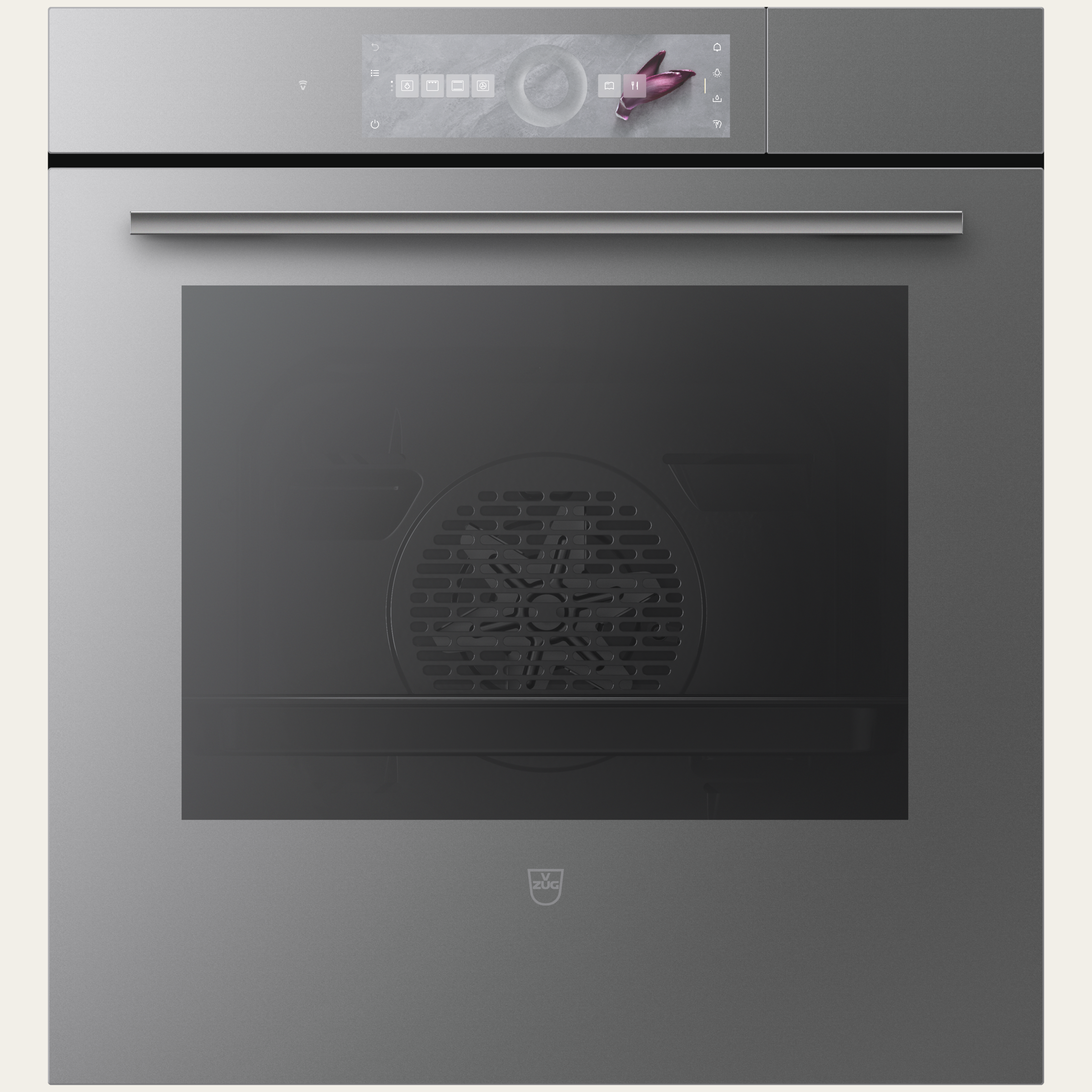 V-ZUG Forno a vapore CombairSteamer V6000 60C, Standard di larghezza: 55 cm, Norma per l'altezza: 60 cm, Vetro a specchio Platinum, Touchscreen con CircleSlider, V-ZUG-Home