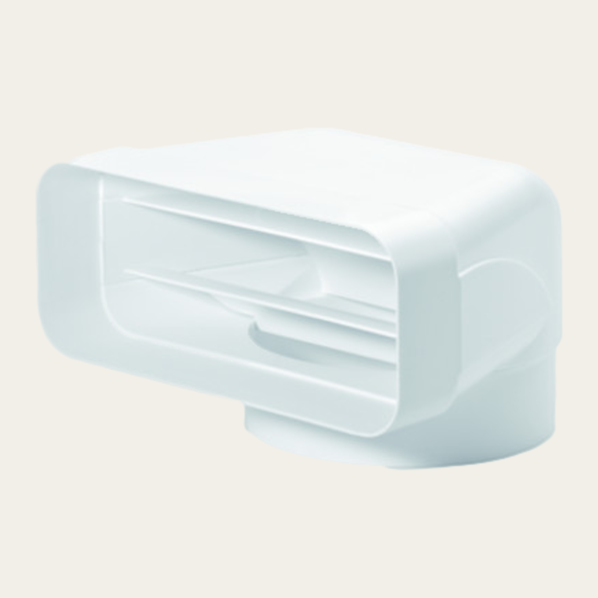 90° diverter piece, vertical to flat channel, fitting d=150 mm, length = 205 mm