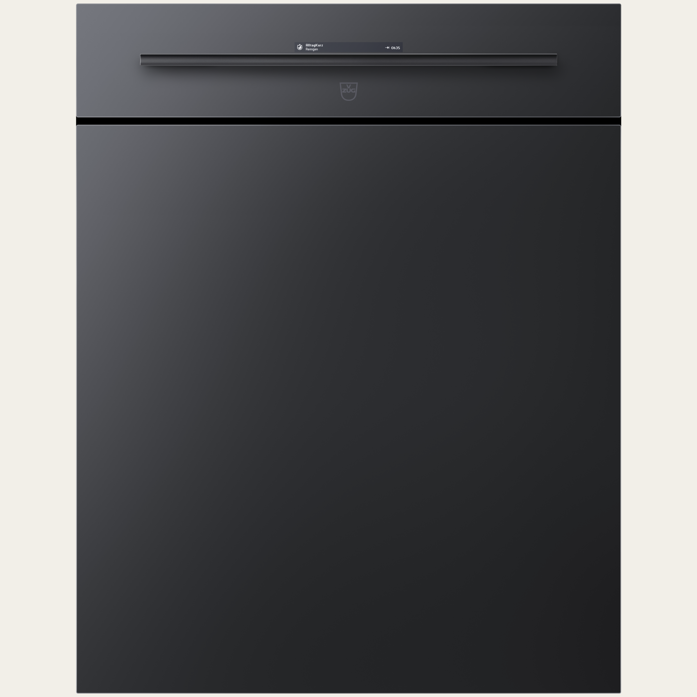 V-ZUG Geschirrspüler AdoraSpülen V6000, Breitennorm:60 cm, Spiegelglas Schwarz, Griff: Designgriff Schwarz, V-ZUG-Home, Alle Anschlüsse (Wasser und Elektro):3 m, Gleitblech, LCD-Display