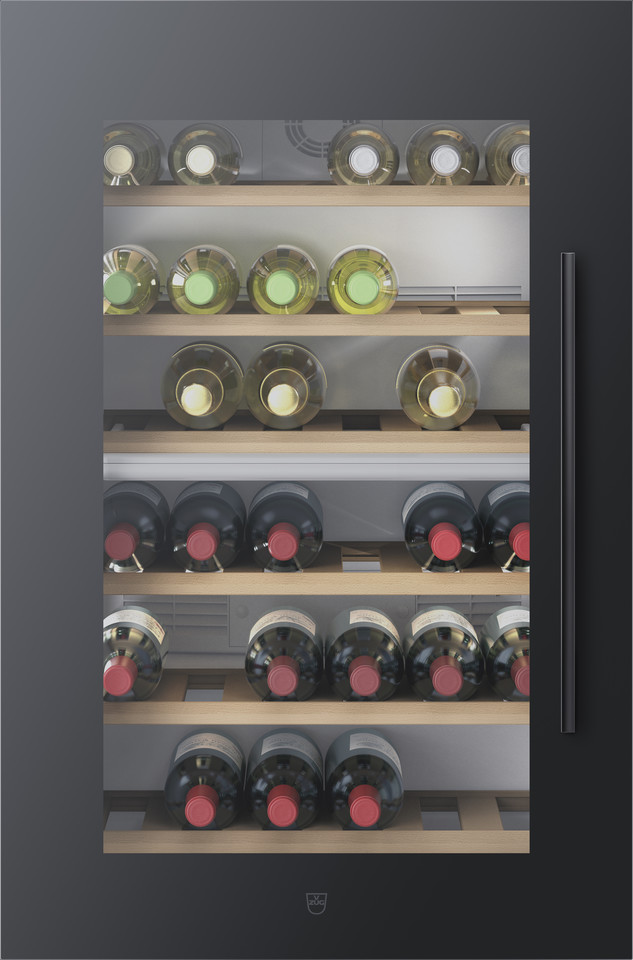 V-ZUG Refrigerator/freezer Winecooler 90 SL 60, Standard width: 60 cm, Standard height: 91 cm, Black mirror glass, Door hinge: Left, Energy efficiency rating:G, push buttons