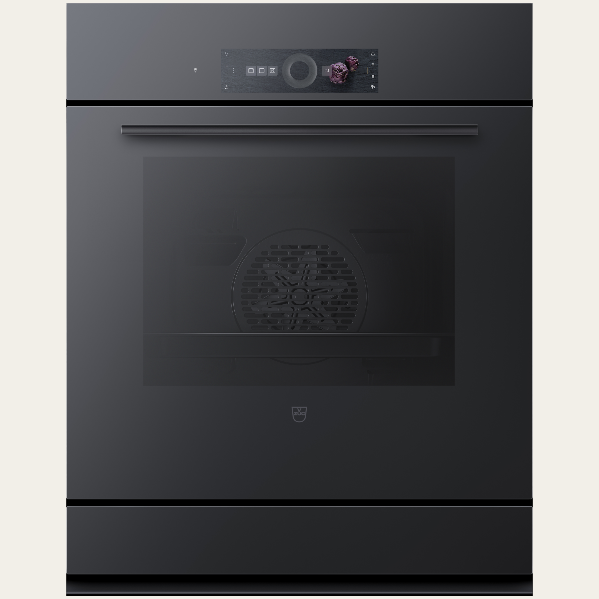 V-ZUG Forno Combair V2000 7U, Standard di larghezza: 60 cm, Norma per l'altezza: 76.2 cm, Vetro a specchio nero, Installazione nell’armadio inferiore, Touchscreen con CircleSlider, V-ZUG-Home, TopClean, Cassettoriscaldabile dell'apparecchio